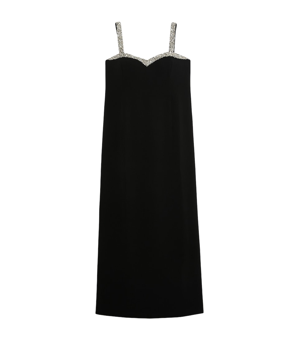 Marina Rinaldi Womens Crystal-Embellished Maxi Dress Black
