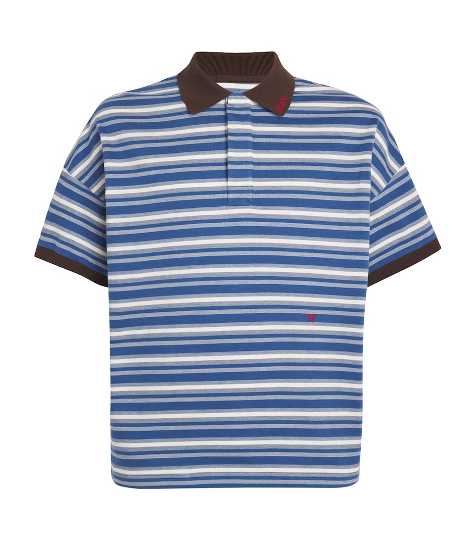 Rhude Mens Cotton Stripe Fontaine Polo Shirt