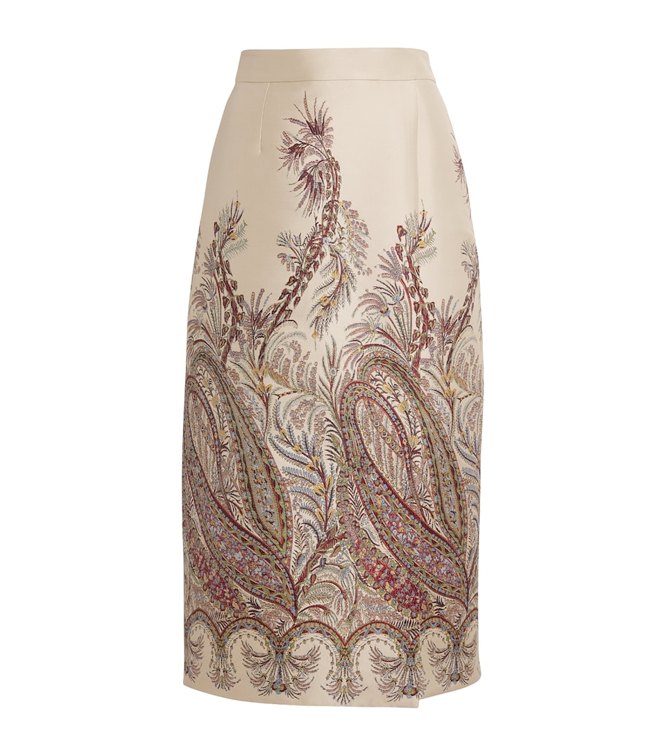 Fil Coupé Paisley Midi Skirt