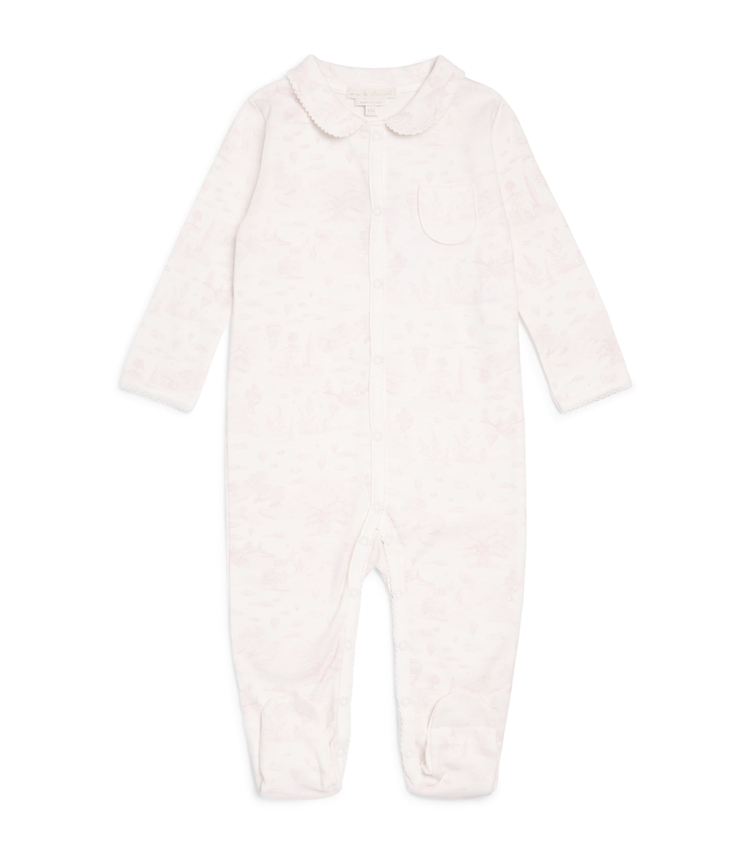 Marie-Chantal Cotton Charles Toile De Jouy All-In-One (0-18 Months) Mc Pink
