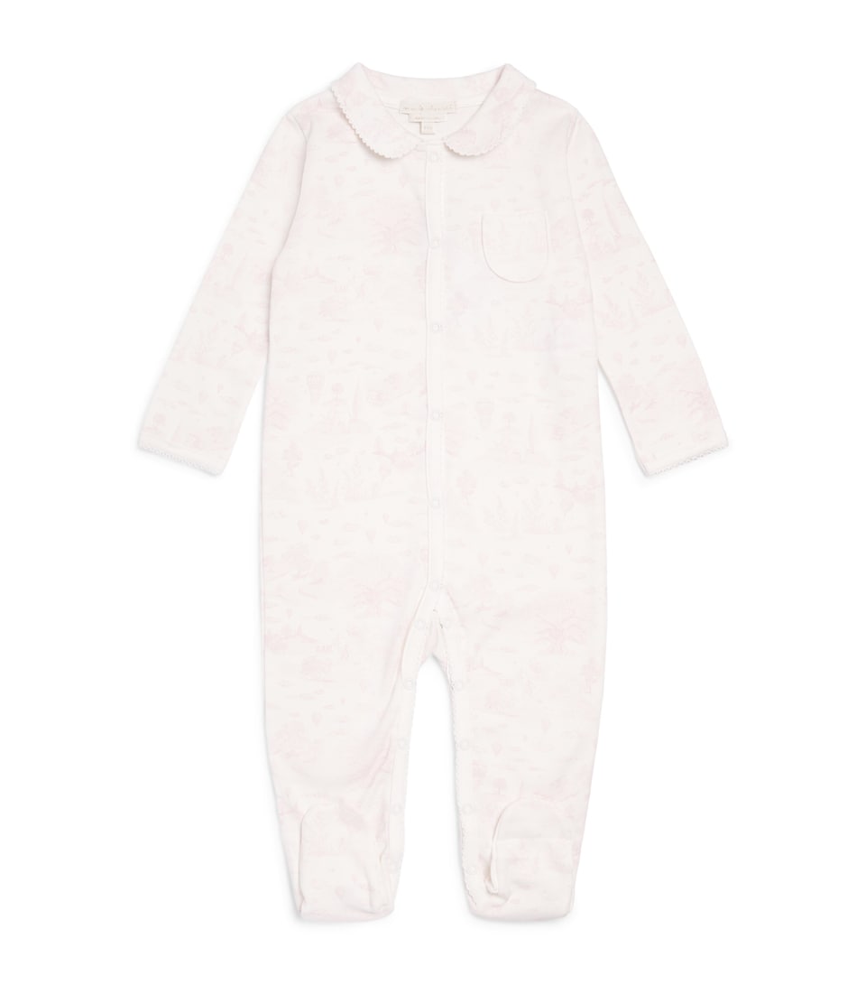 Marie-Chantal Cotton Charles Toile De Jouy All-In-One (0-18 Months) Mc Pink