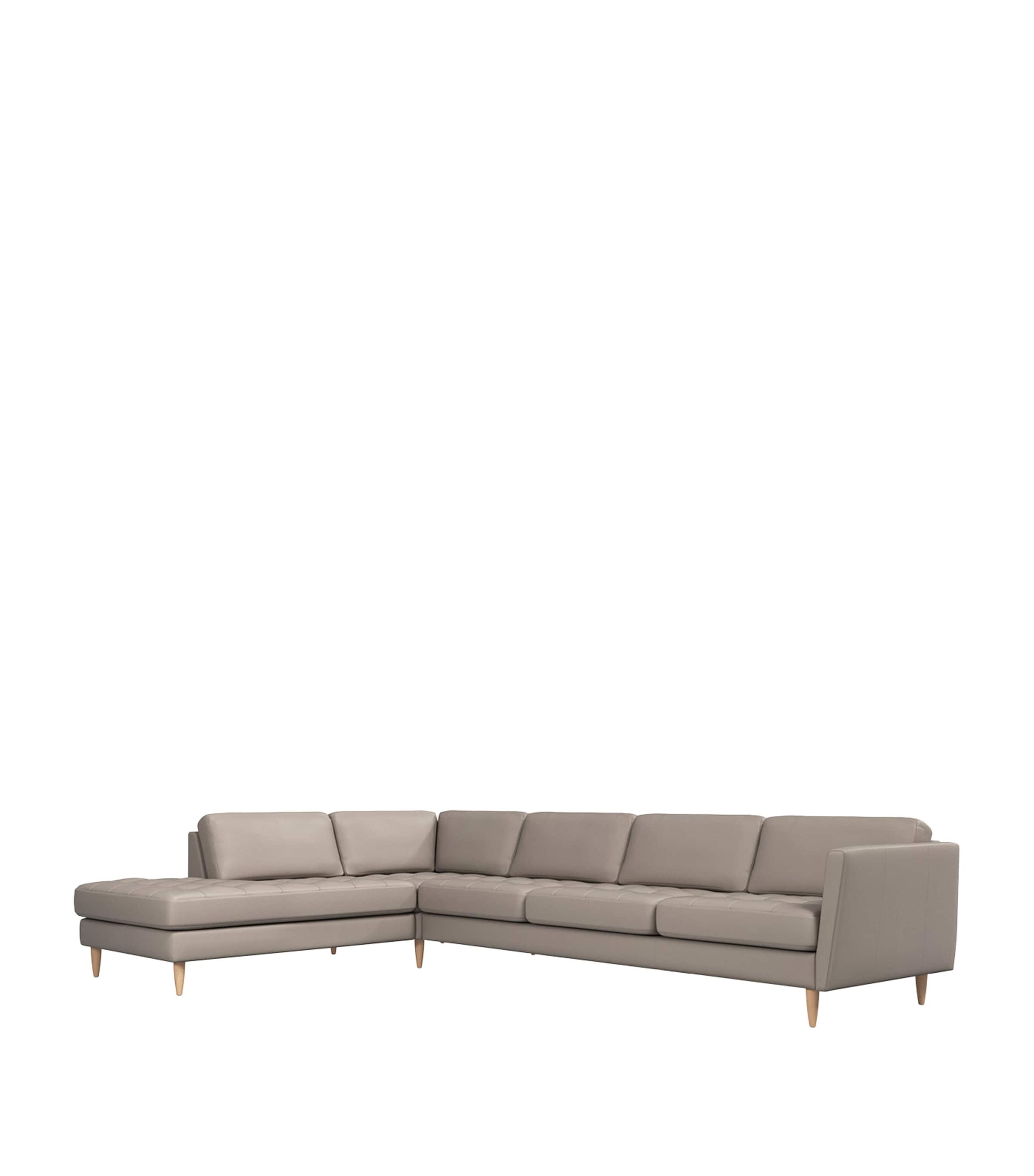 BoConcept Nordic Leather Osaka 5-Seater Corner Sofa Light Grey