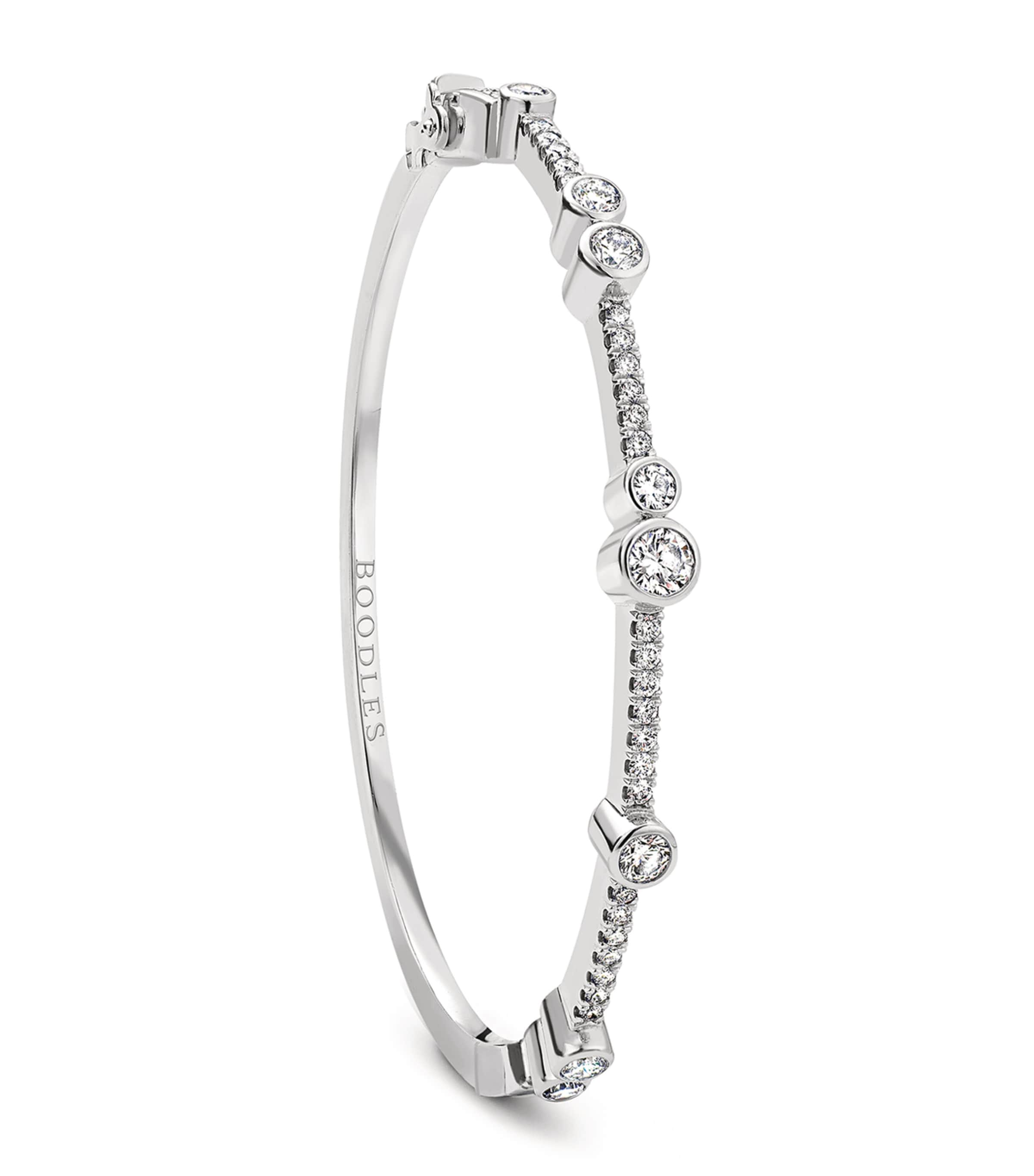 Platinum and Diamond Waterfall Bangle