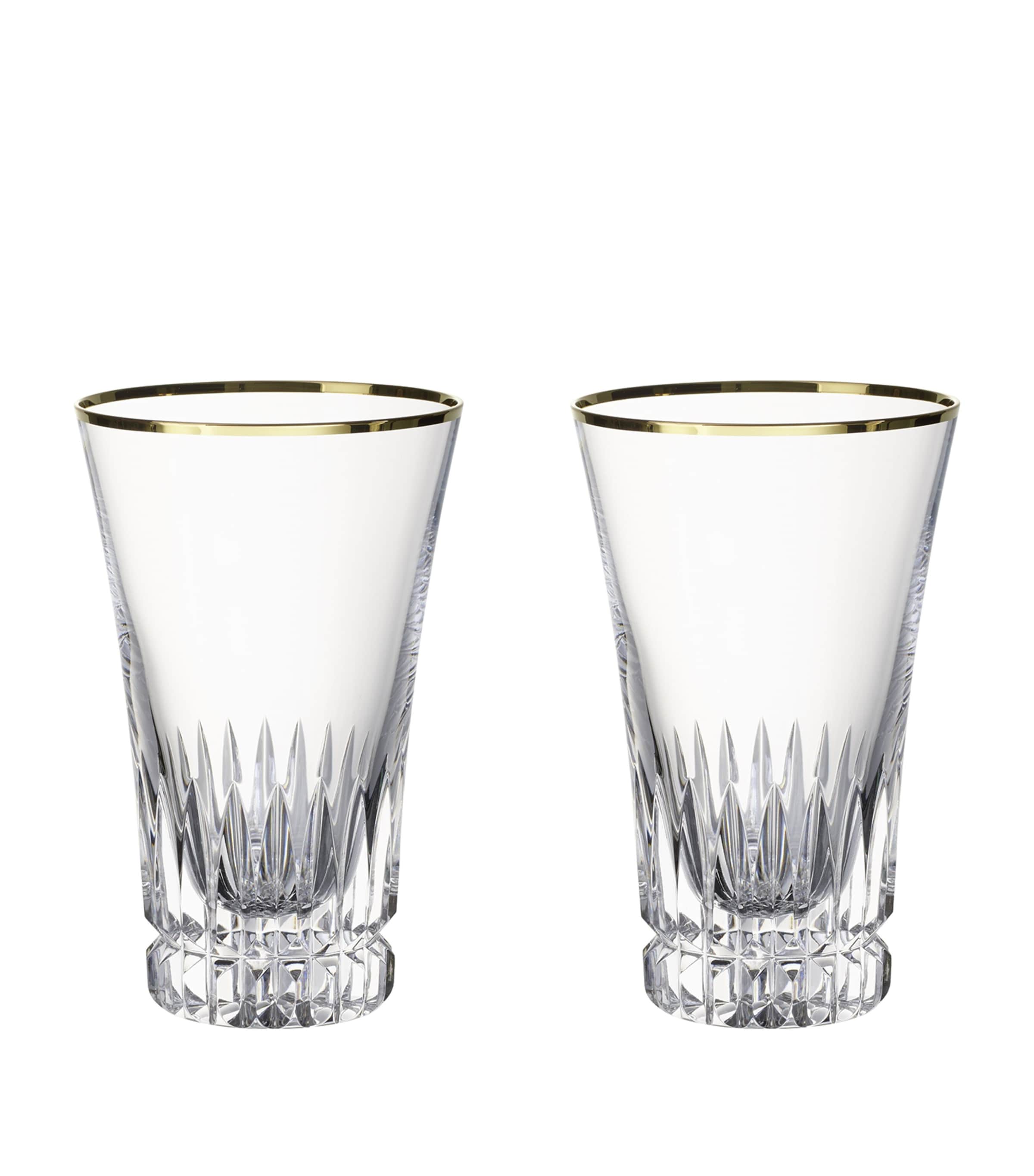 Villeroy & Boch Crystal Grand Royal Gold Tall Tumblers (Set of 2) Clear