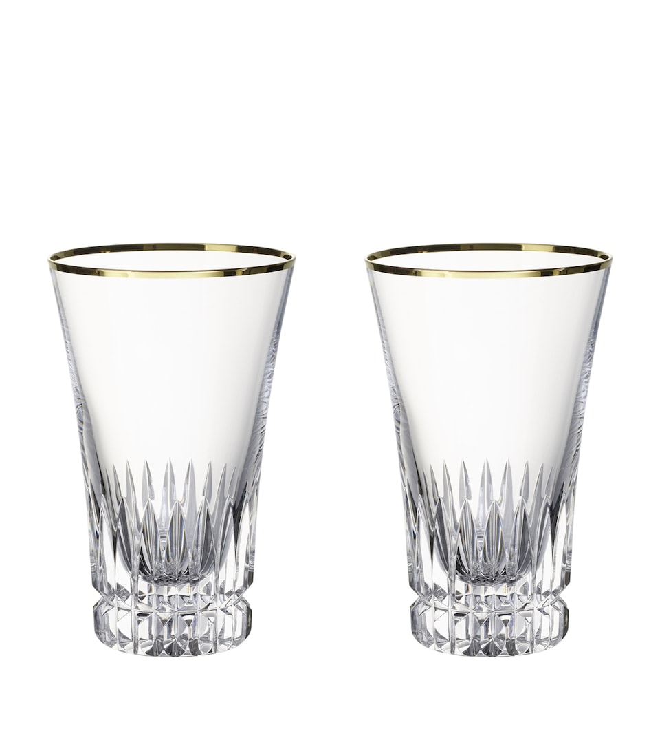 Villeroy & Boch Crystal Grand Royal Gold Tall Tumblers (Set of 2) Clear