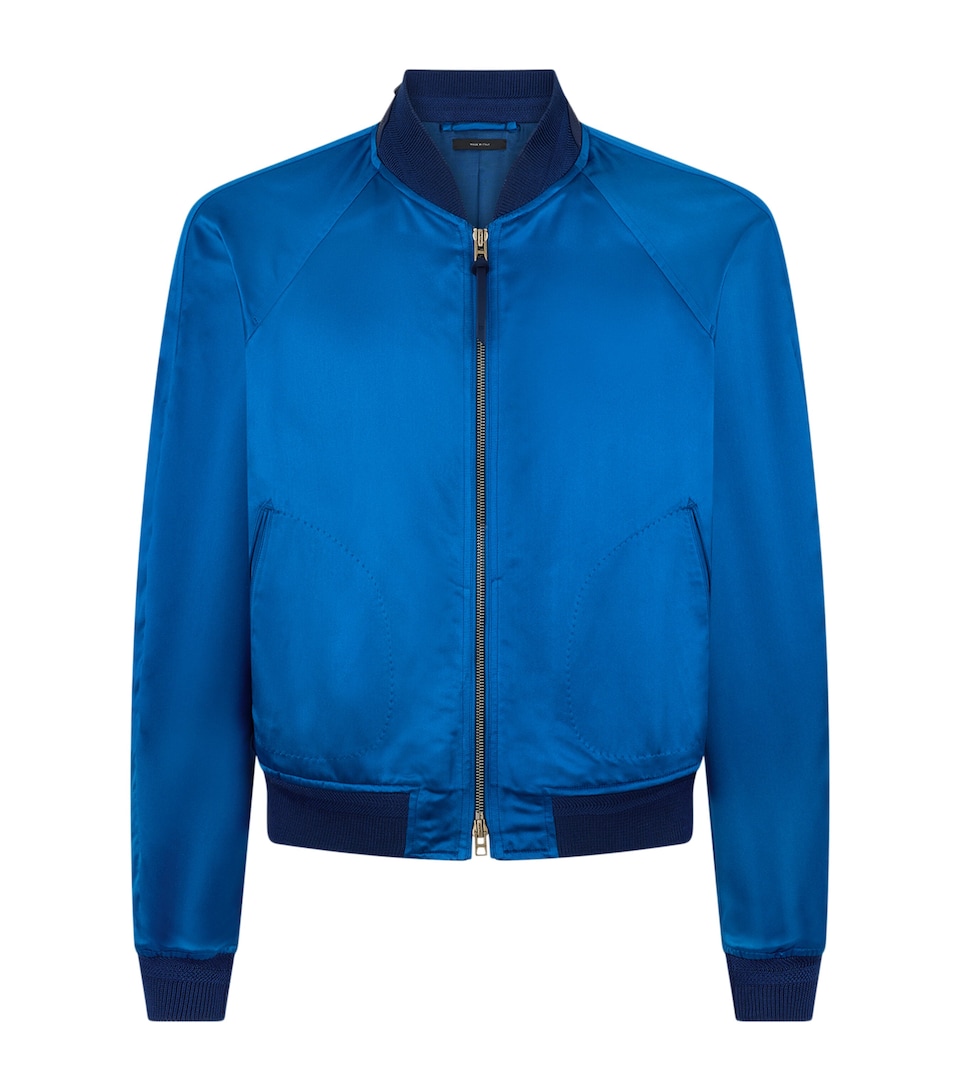 Silk Cropped Bomber Jacket