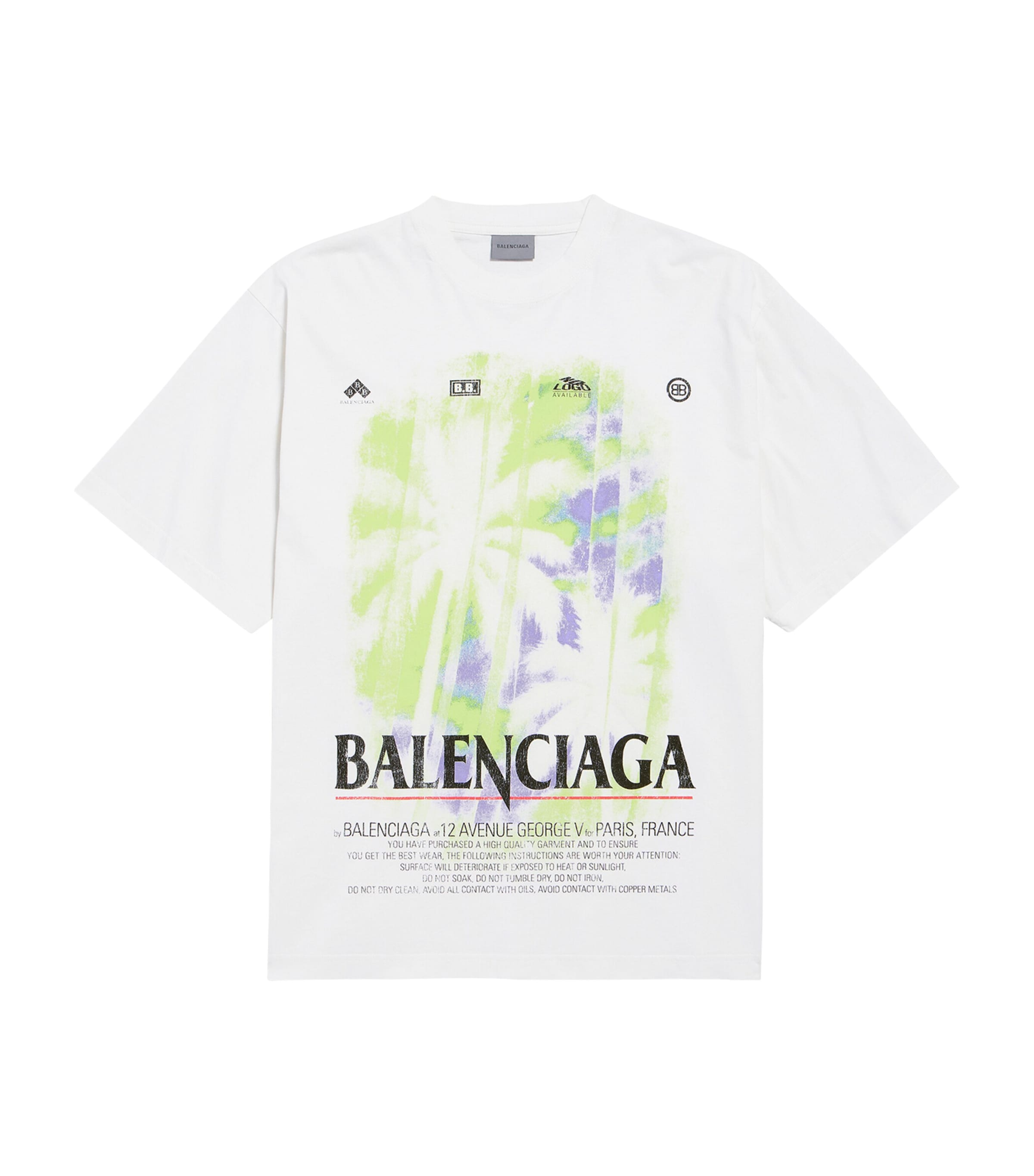 Balenciaga Mens Cotton Window Print T-Shirt