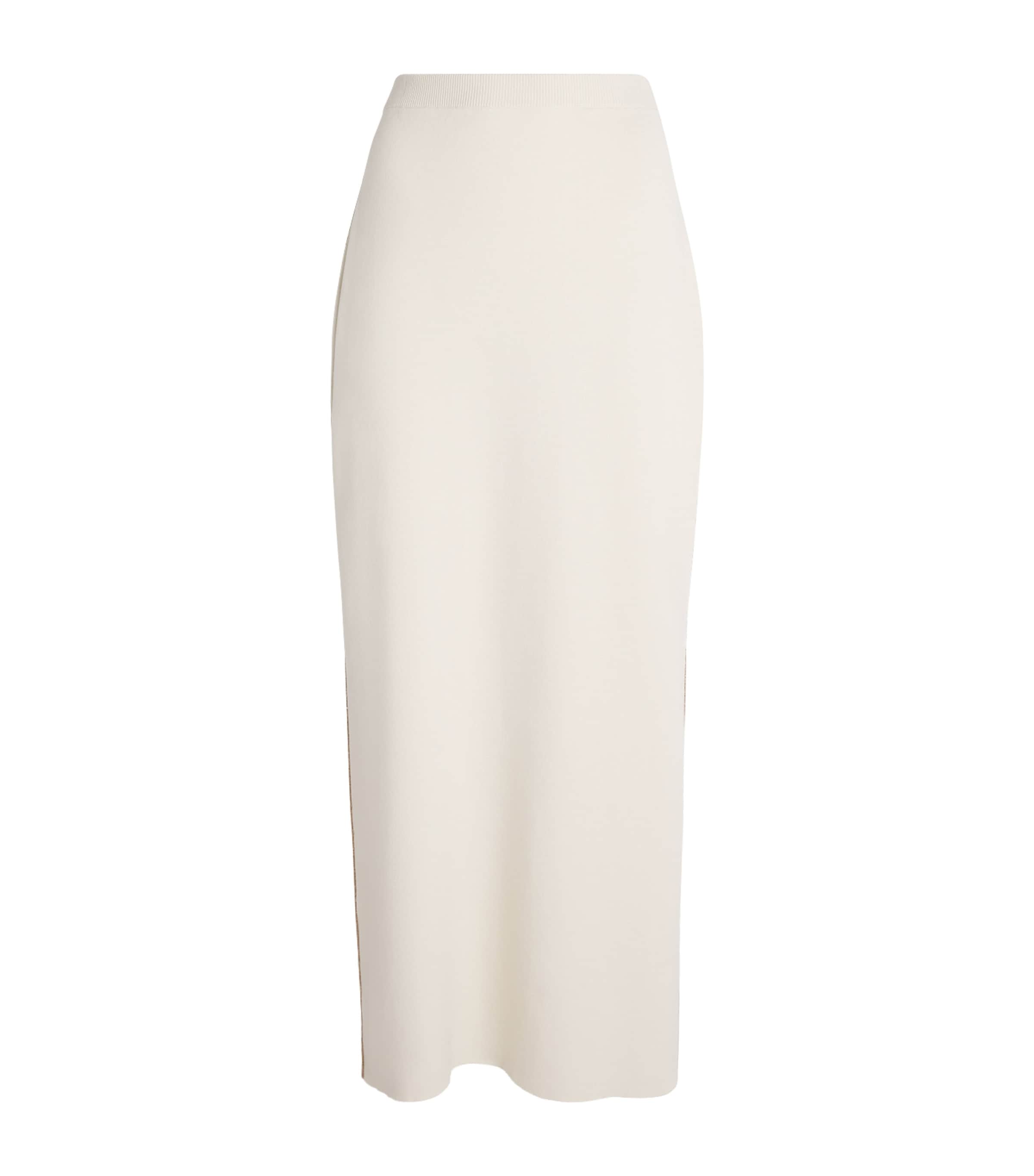 Cotton Embellished Midi Skirt