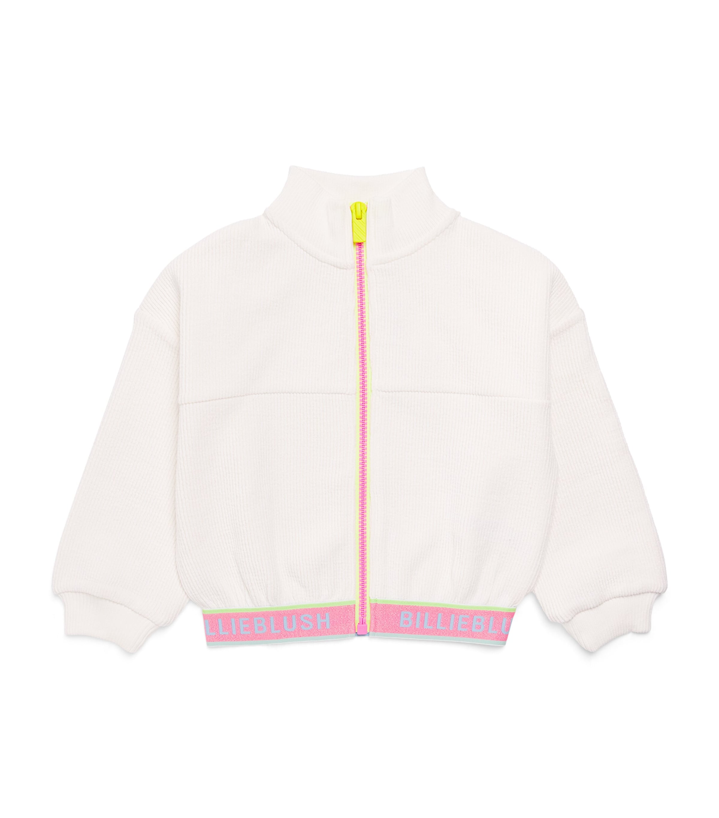 Billieblush Ribbed Zip-Up Sweater (2-12 Years) Ivory