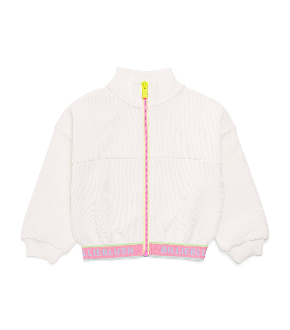 Billieblush Ribbed Zip-Up Sweater (2-12 Years) Ivory
