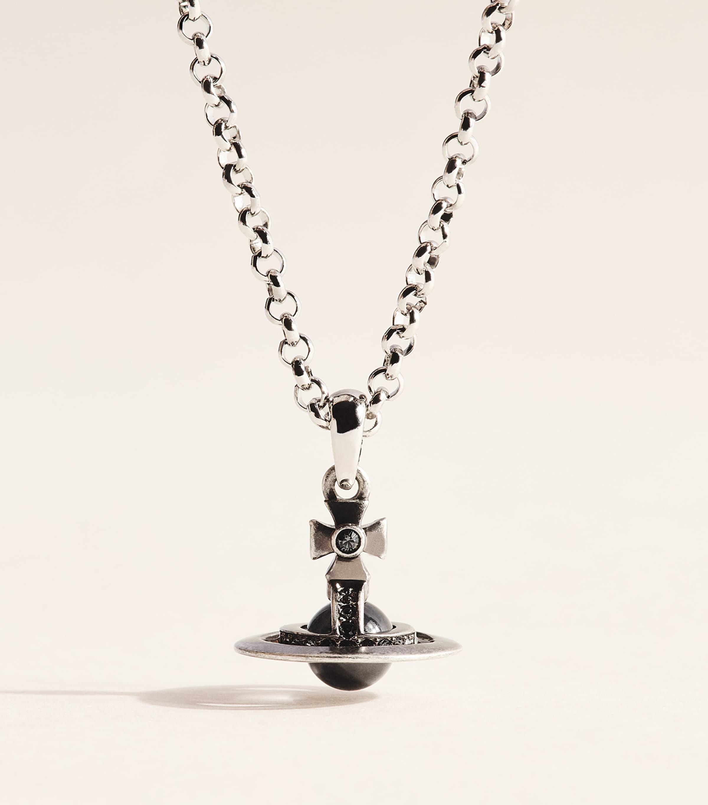 Vivienne Westwood New Petite Orb Necklace Oxi Slv/pl/sncr