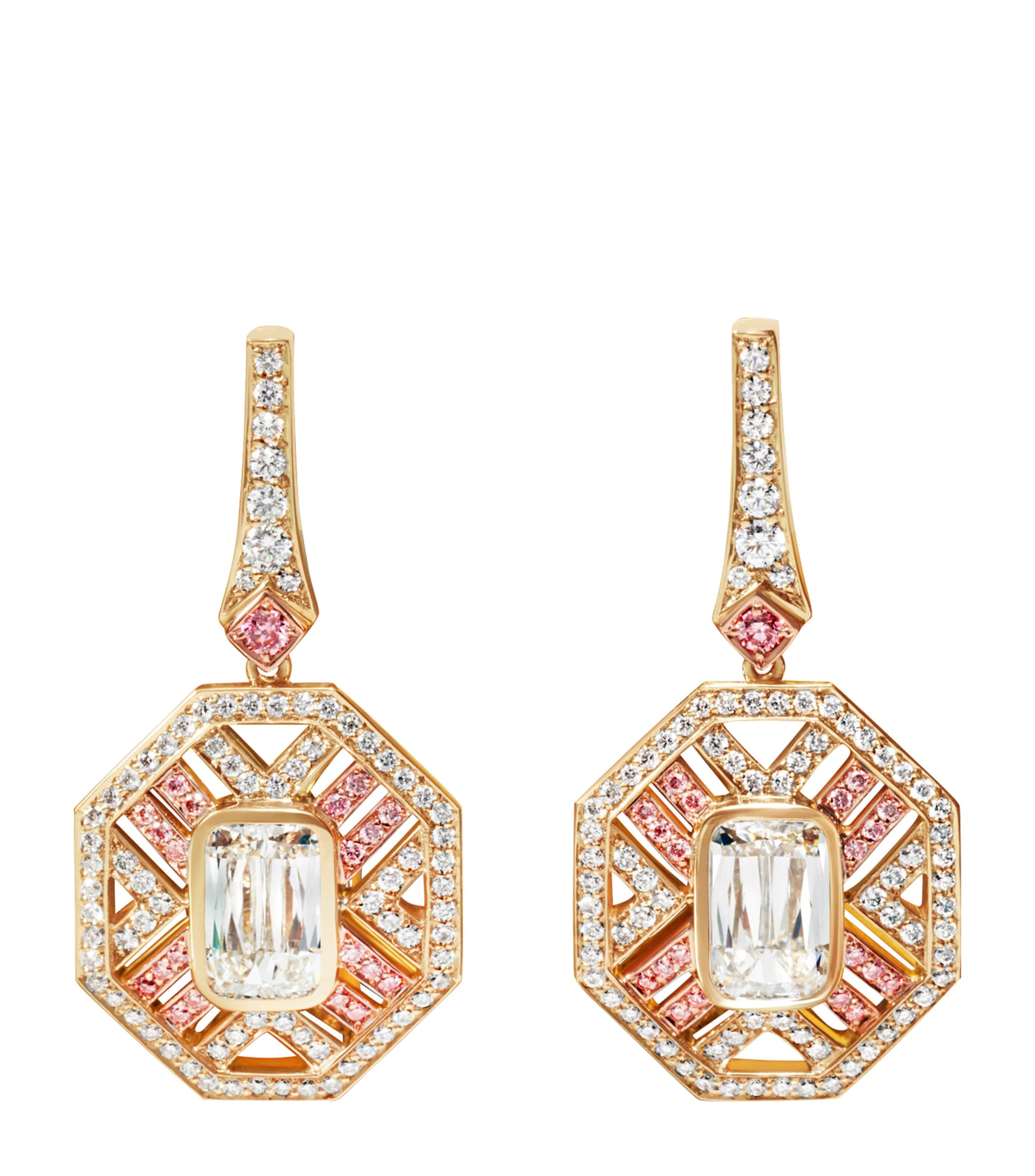 Yellow Gold and Ashoka Diamond Fifth Avenue Drop Earrings