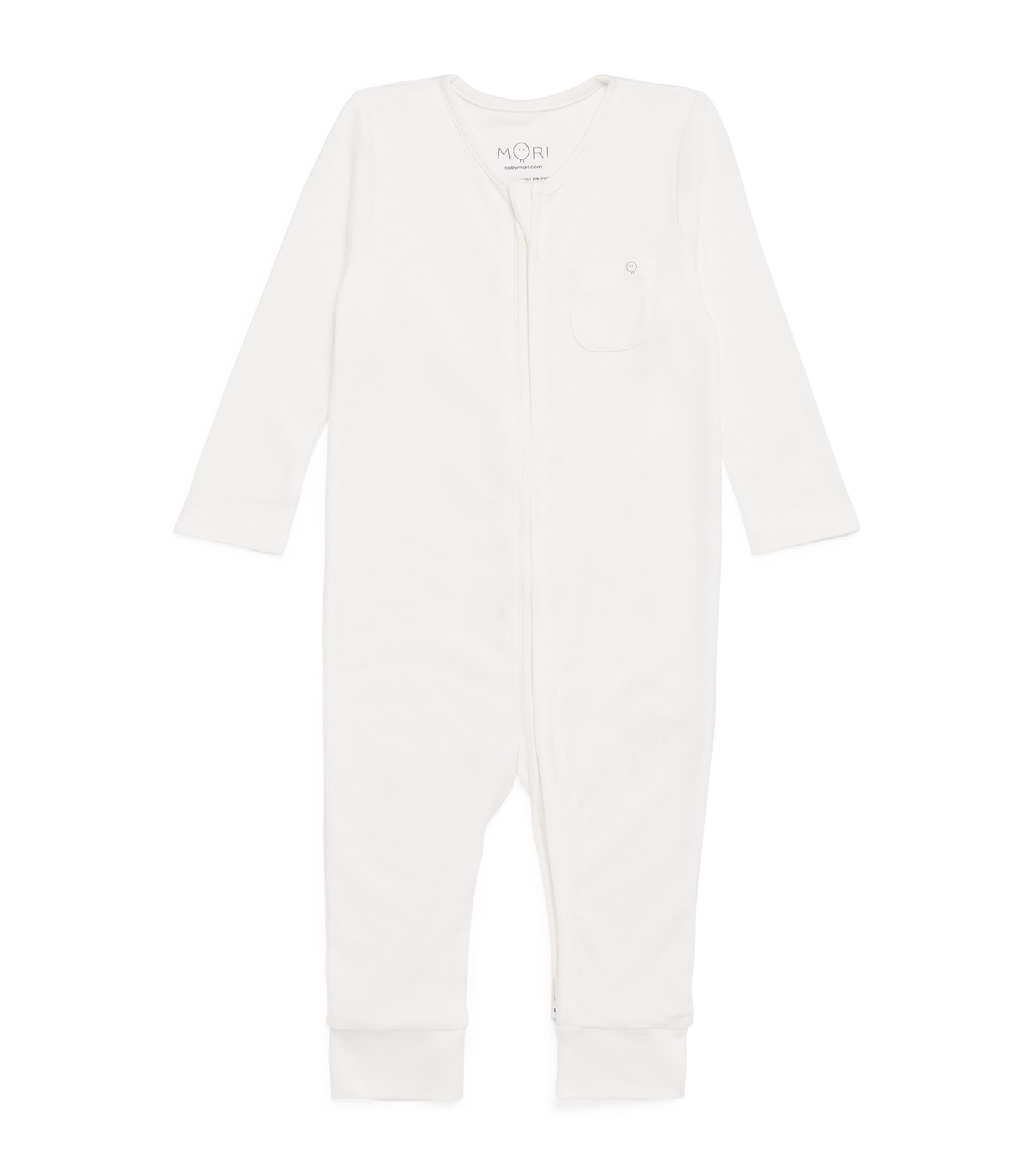 MORI Clever Zip All-In-One Pyjamas (9-12 Months) White