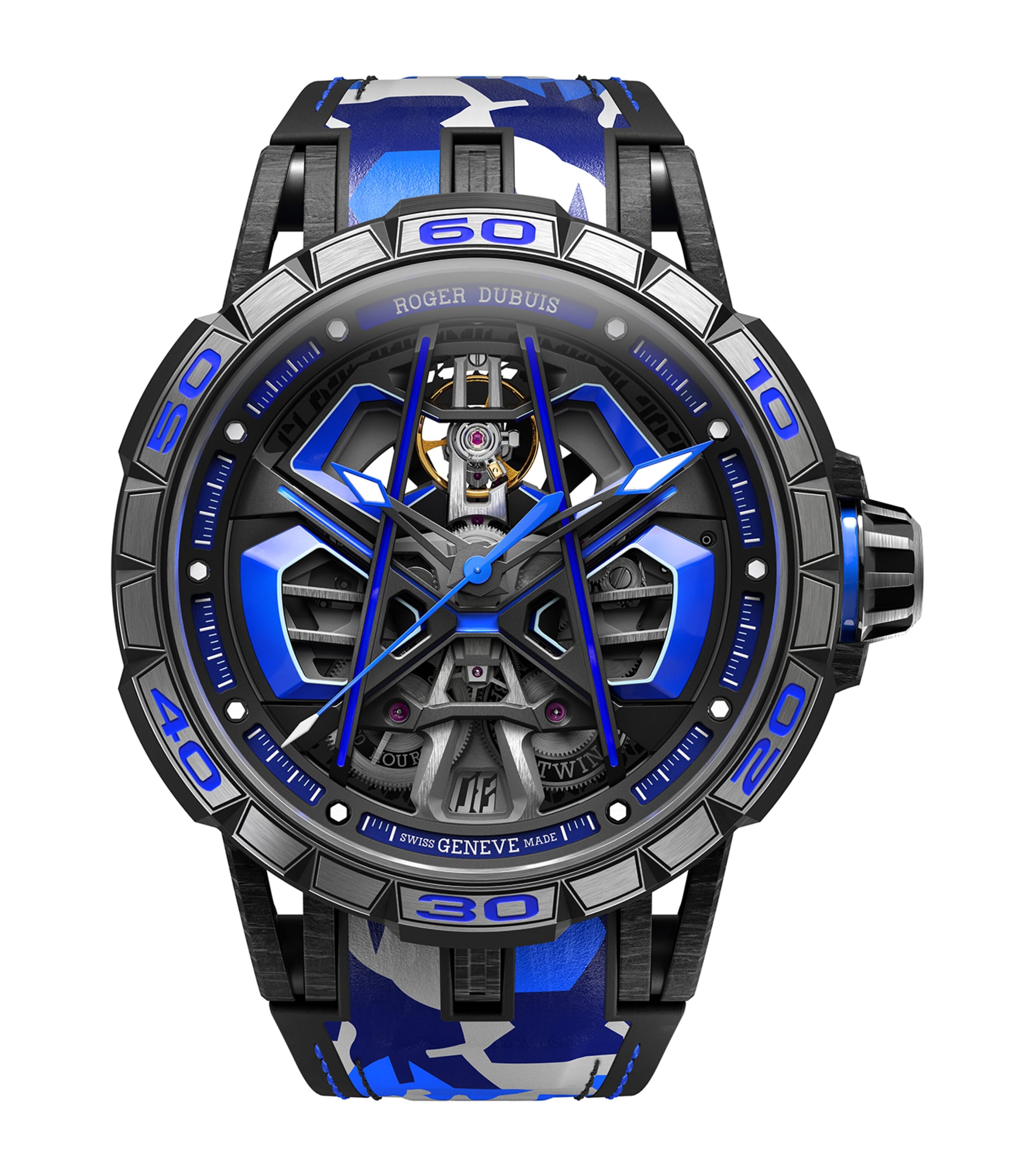 Roger Dubuis Carbon Excalibur Spider Huracan Sterrato MB Watch 45mm Blue