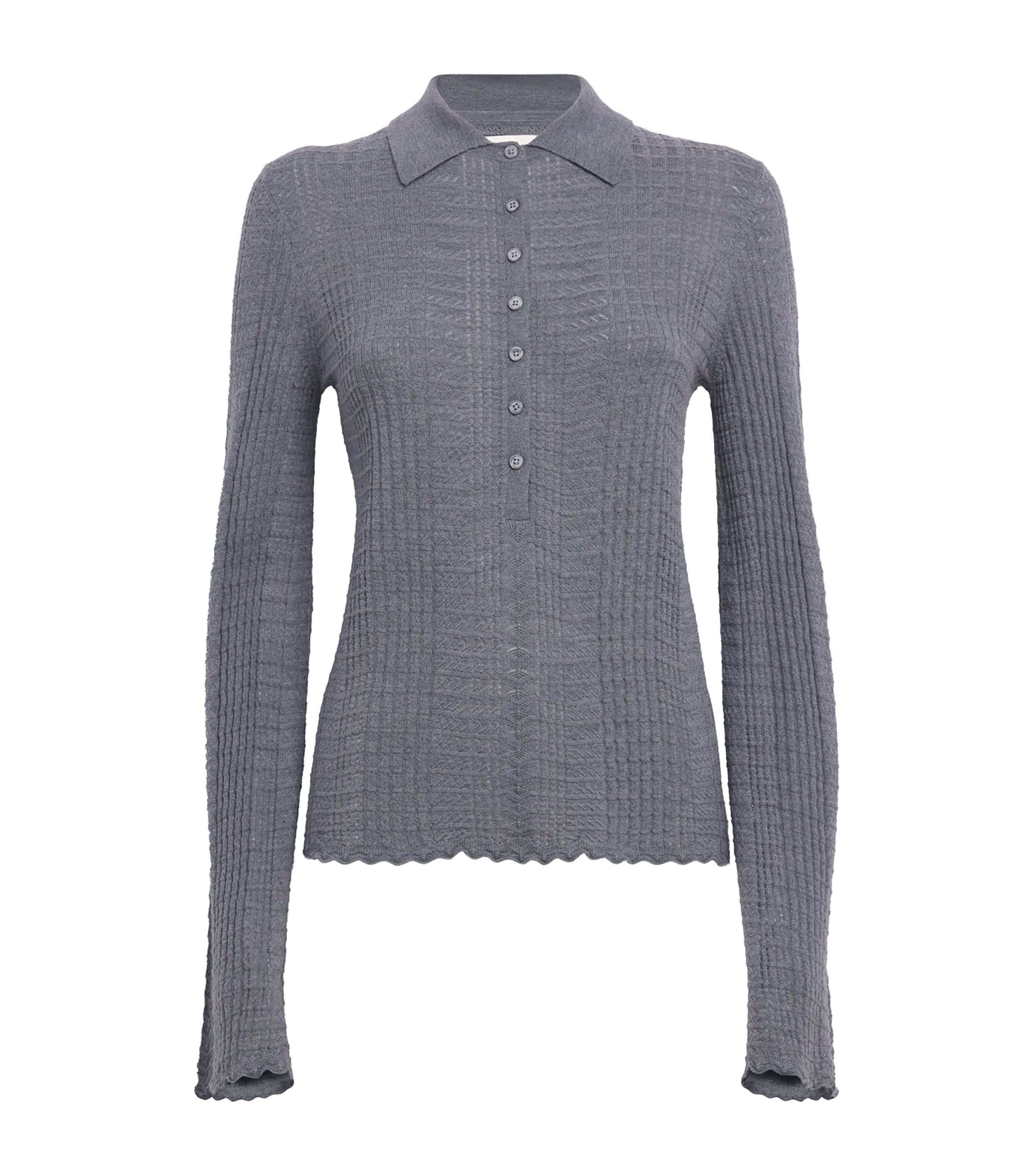 Wool-Cashmere Pointelle Tiha Cardigan