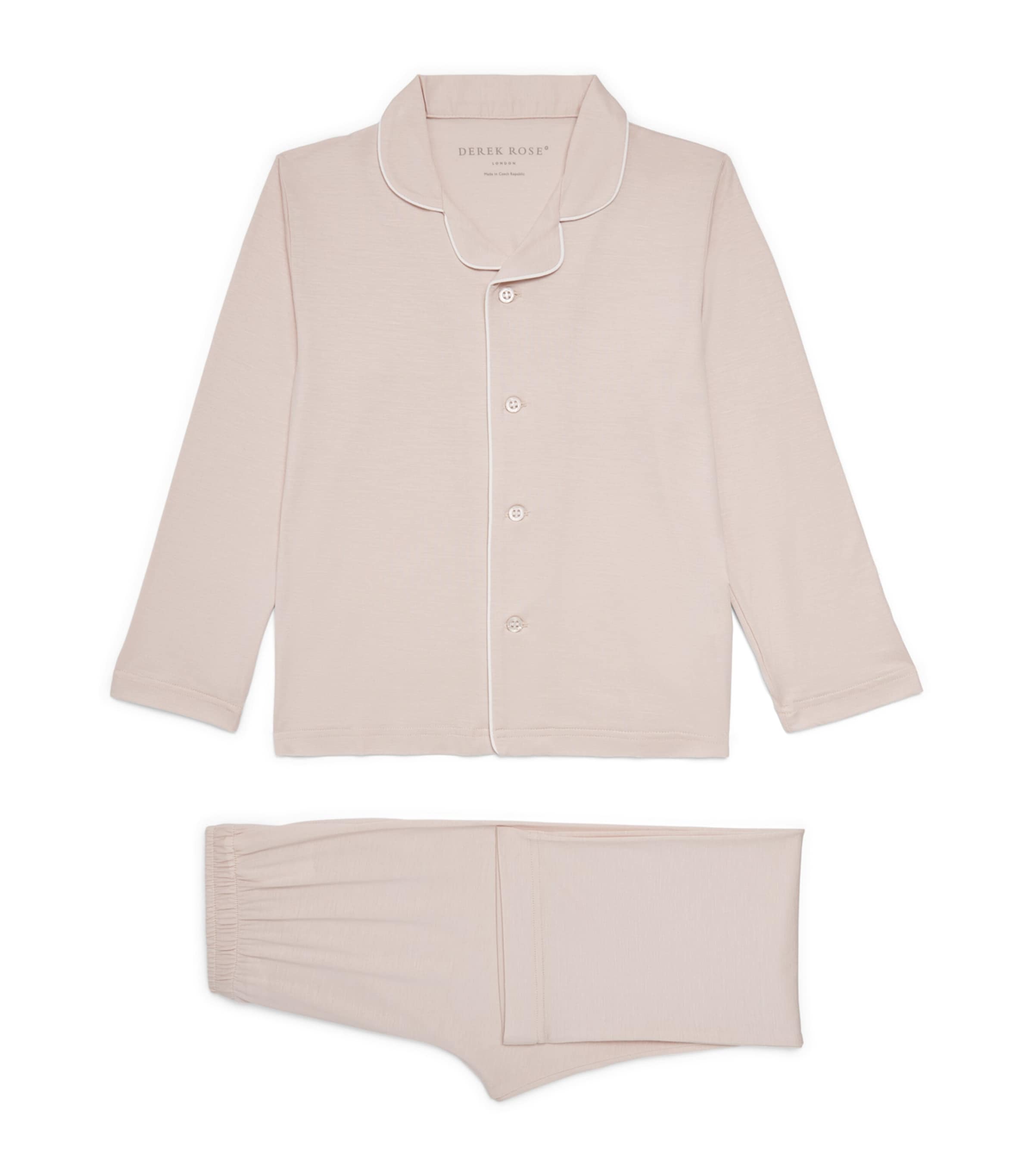 Derek Rose Kids Jersey Lara Pyjama Set (3-16 Years) Cream