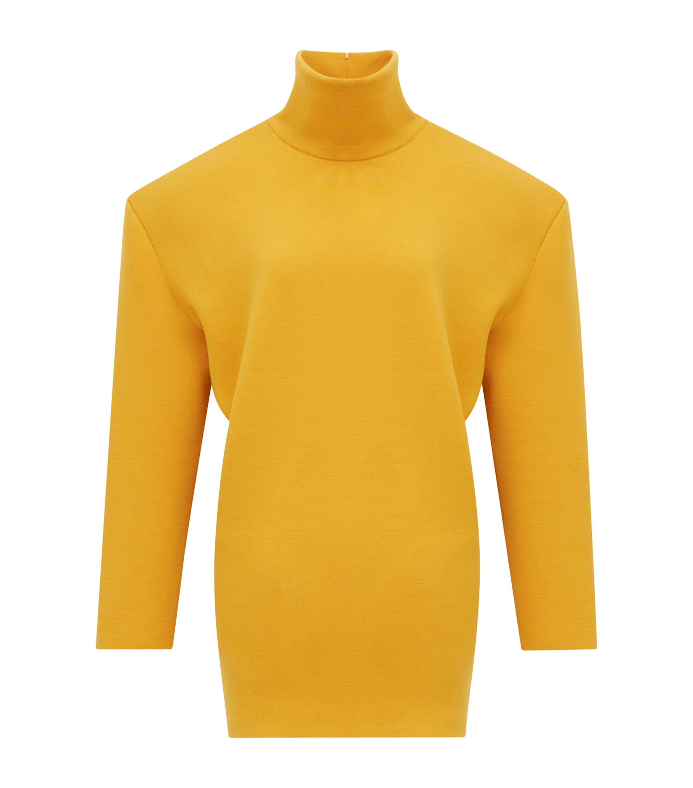 Wool-Blend High-Neck Mini Dress