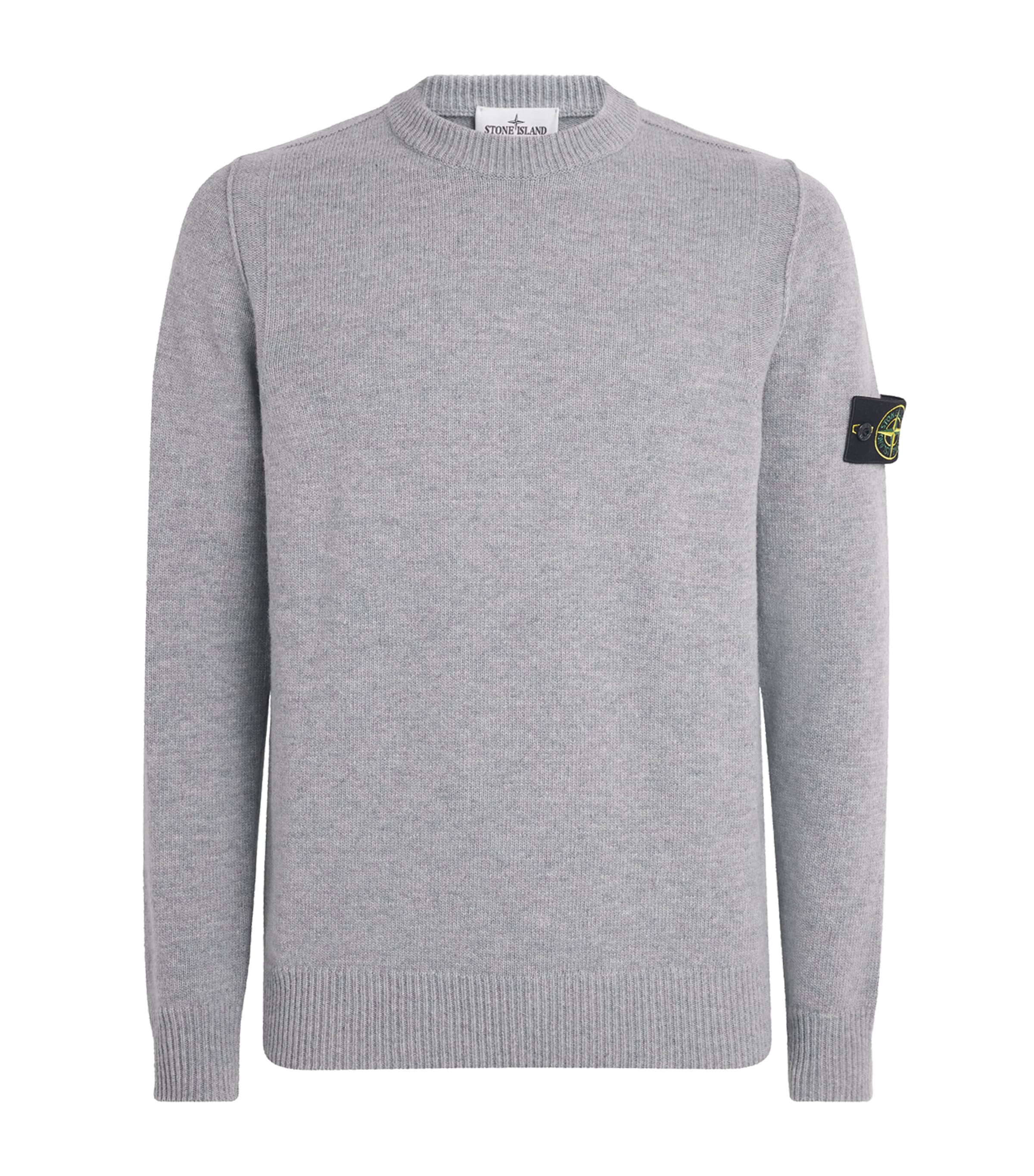 Stone Island Mens Virgin Wool-Blend Compass Sweater