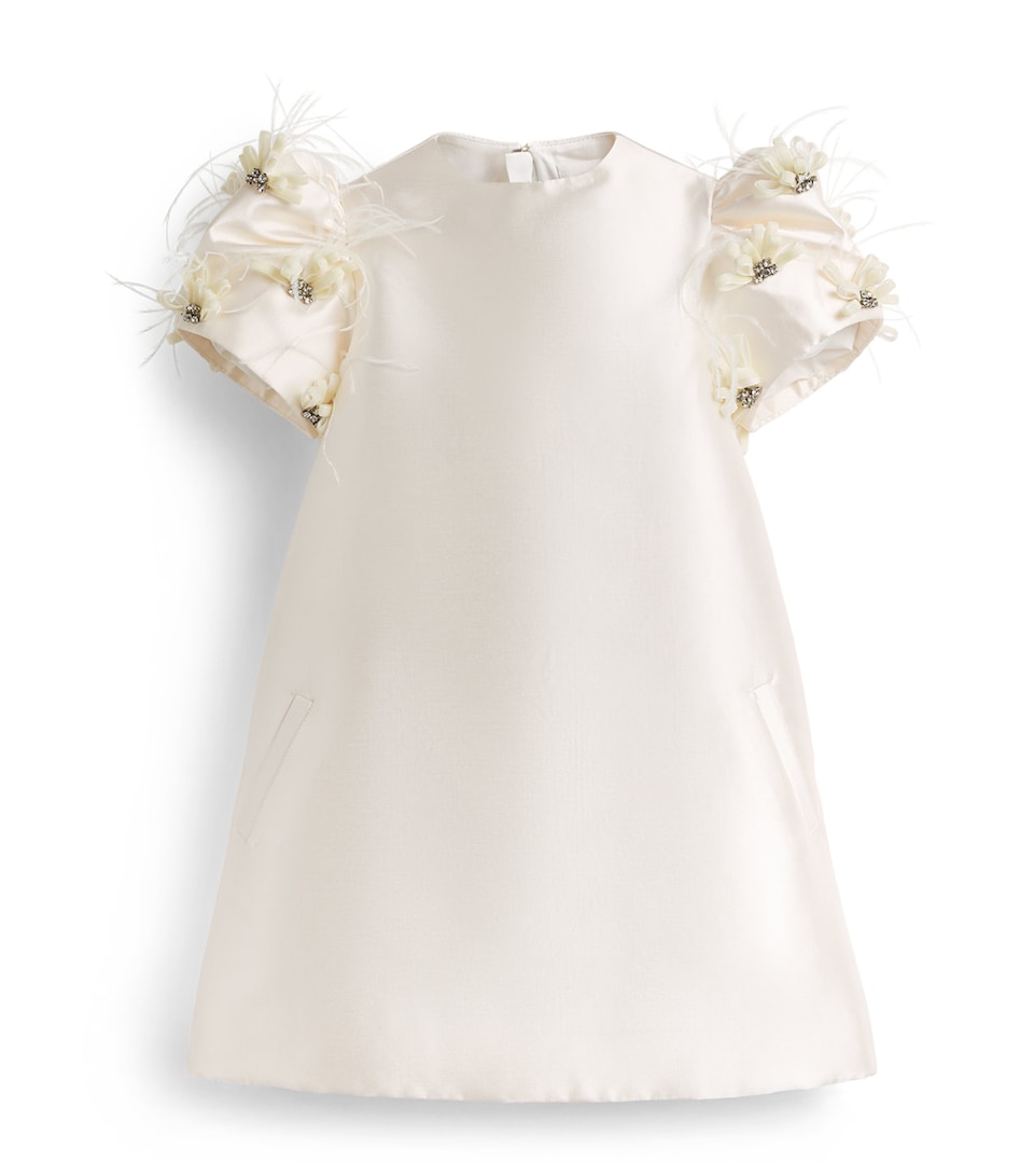 MAISON AVA Embellished Sleeve Dress (2-14 Years) Ivory