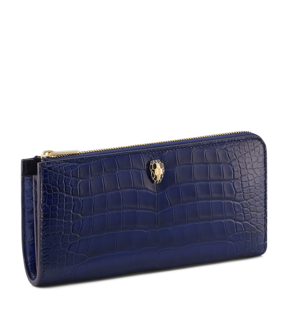 Large Alligator Leather Serpenti Forever Wallet