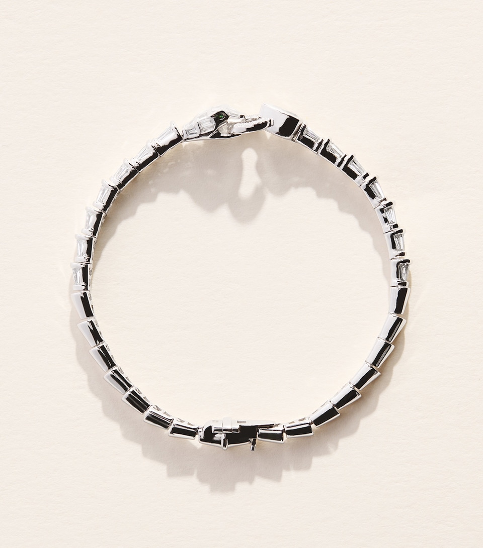 SHAY White Gold, Diamond and Garnet Serpentine Bracelet White Gold