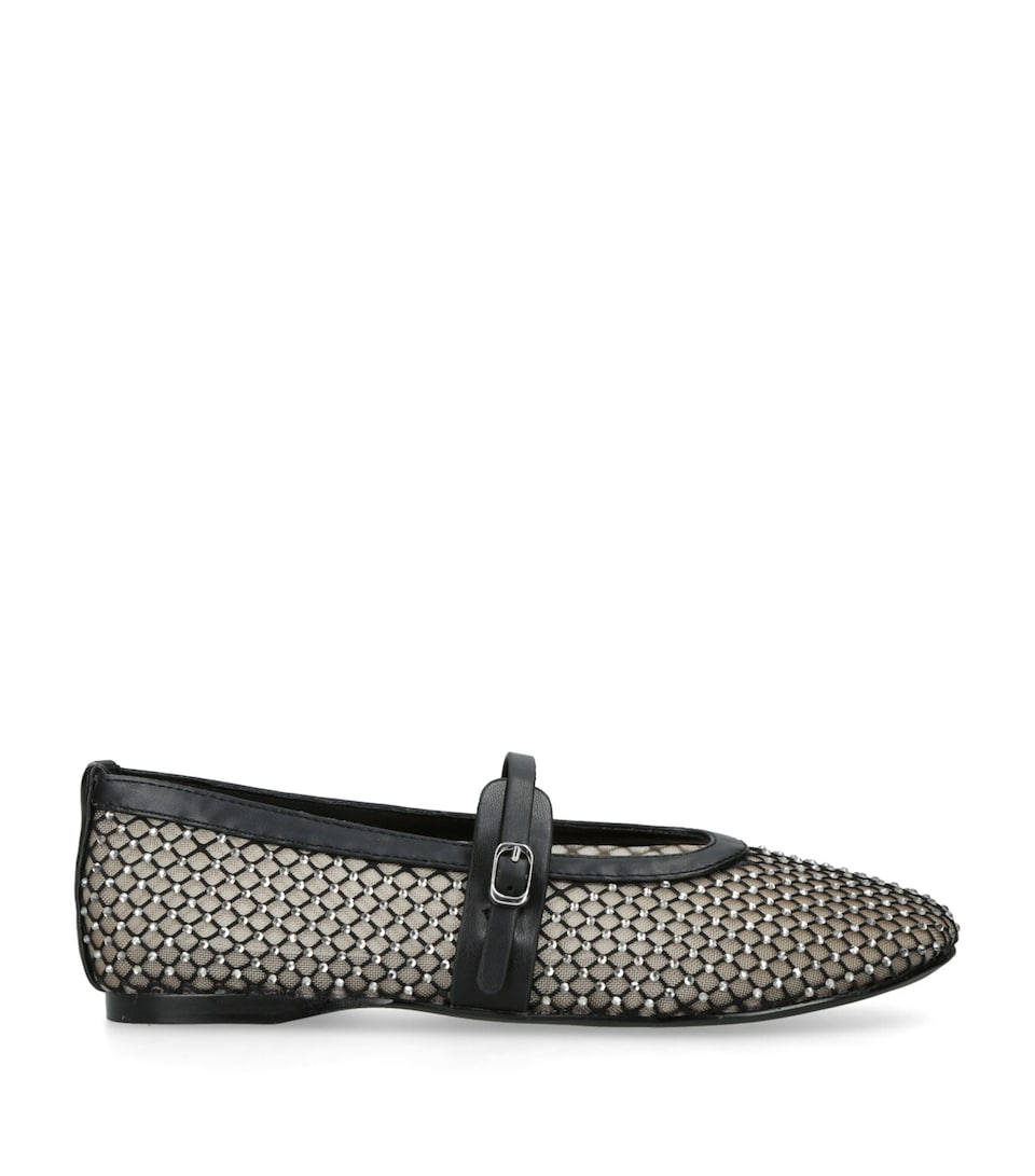 Crystal-Embellished Mesh Rejoice-MR Flats