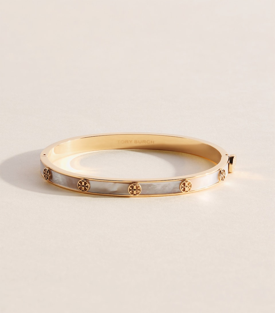 Tory Burch Gold-Plated Mother-of-Pearl Icon Bangle Tory Gold
