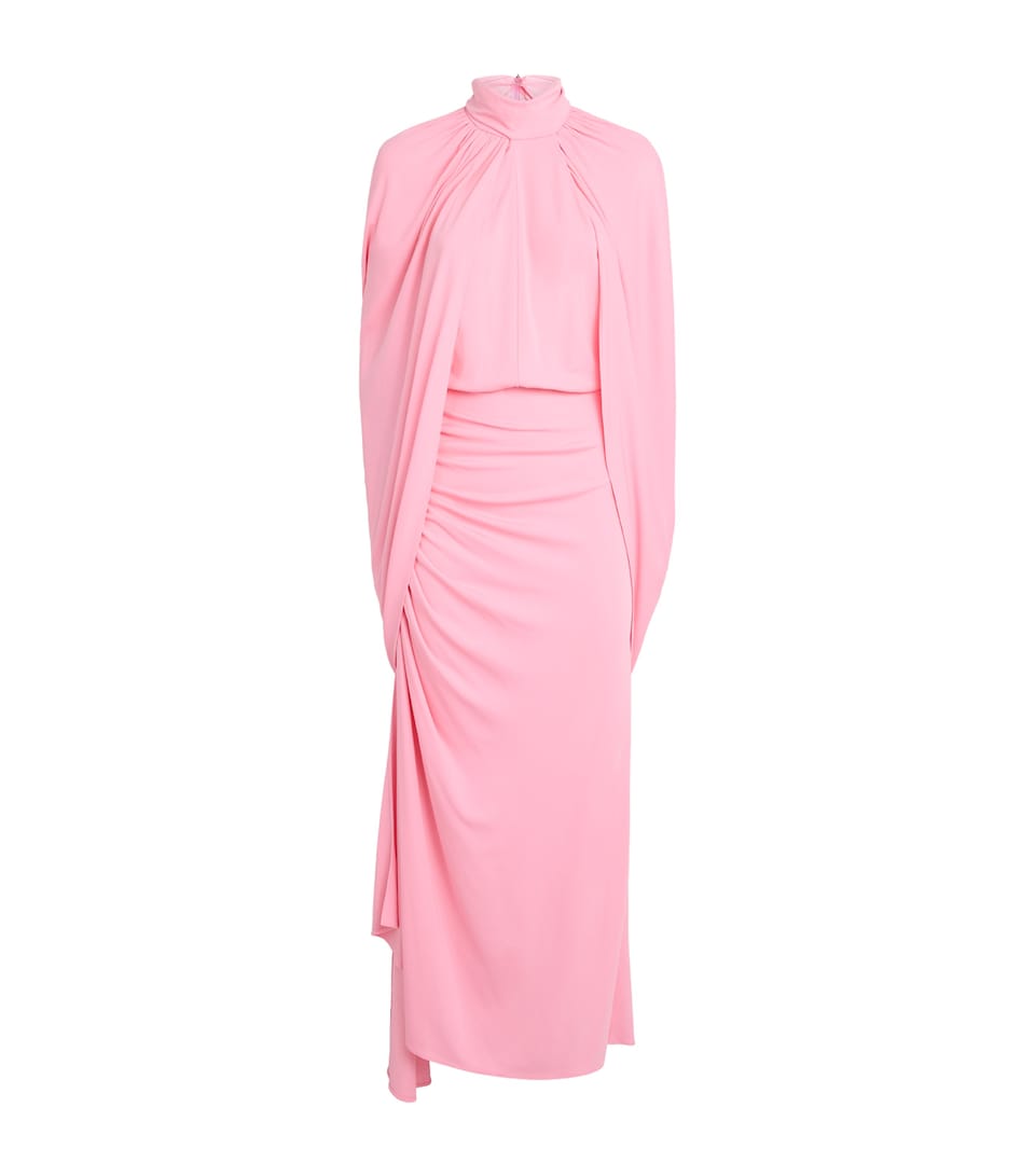 16Arlington Womens Draped Dora Midi Dress Pink