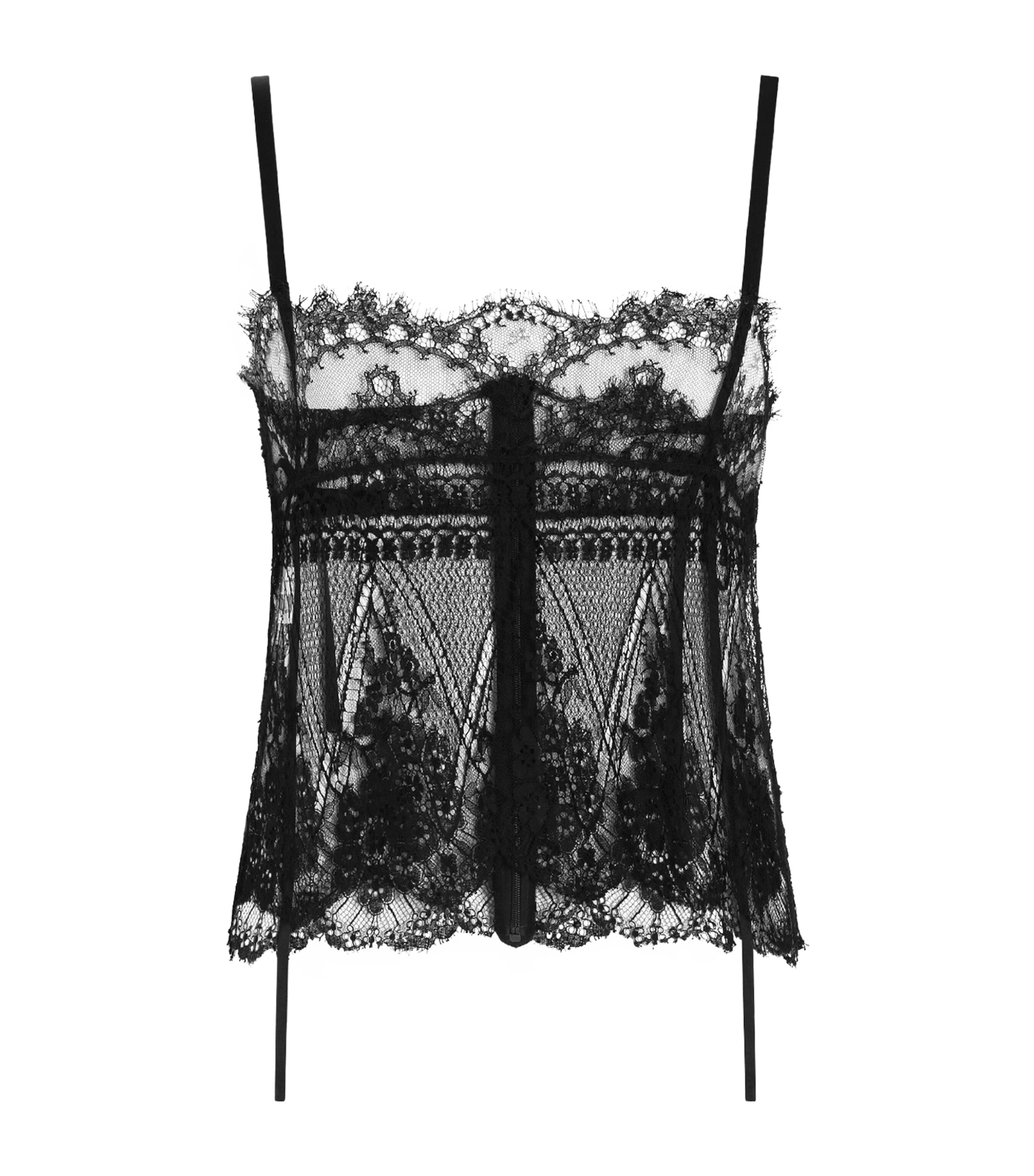 Dolce&Gabbana Womens Lace Crop Top Blac