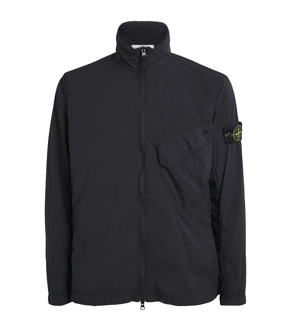Stone Island Mens Stretch-Nylon Zip-Up Overshirt