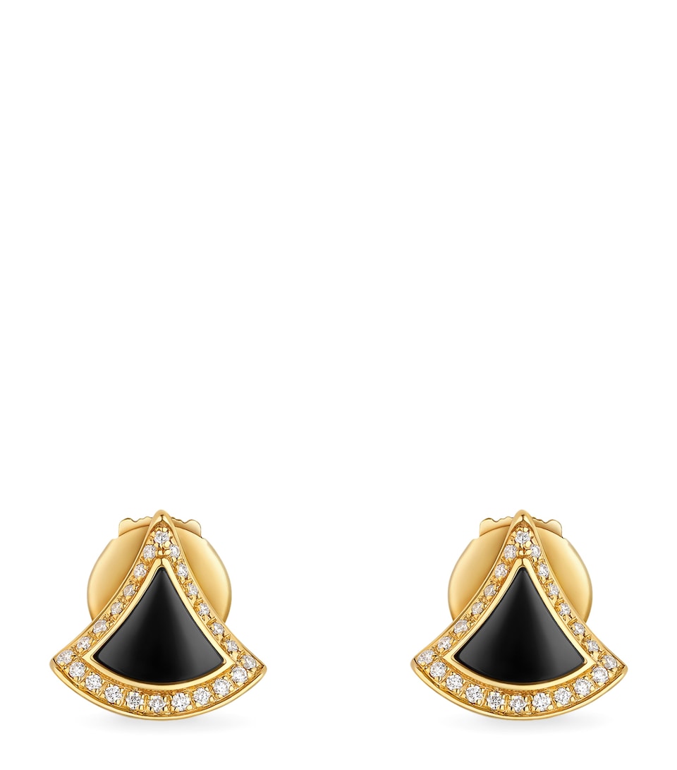 Yellow Gold, Diamond and Onyx Divas’ Dream Earrings