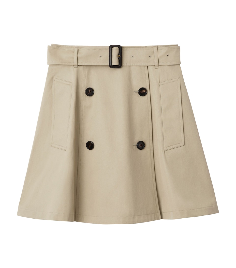 Gabardine Trench Mini Skirt