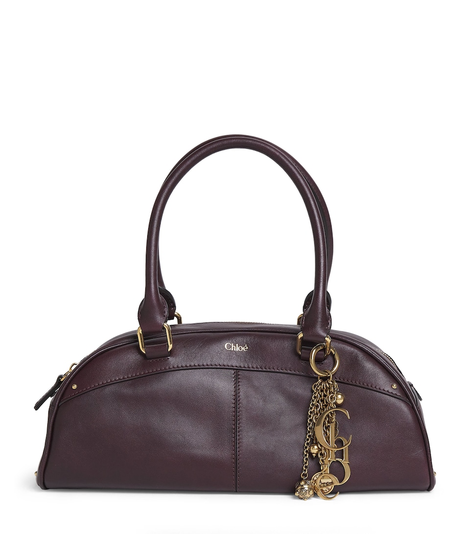 Leather Bowling Top-Handle Bag