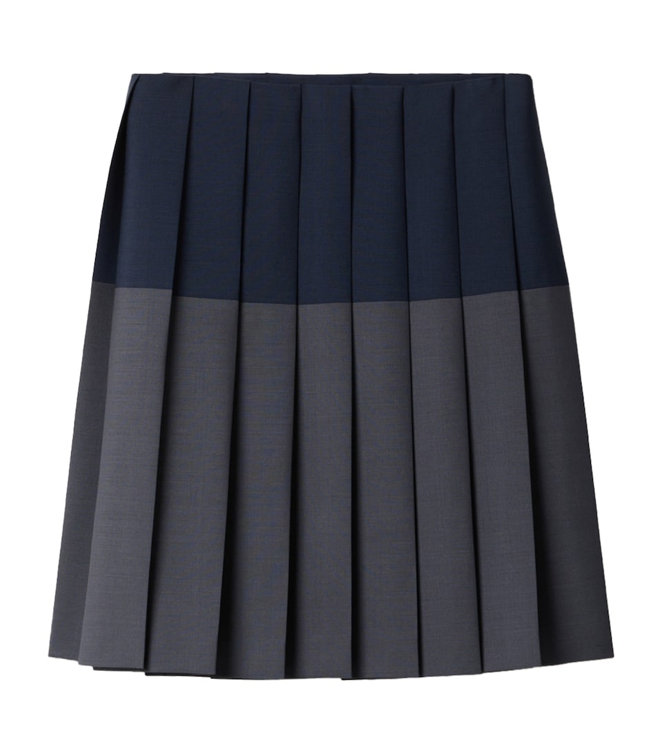Mohair-Wool Pleated Midi Skirt