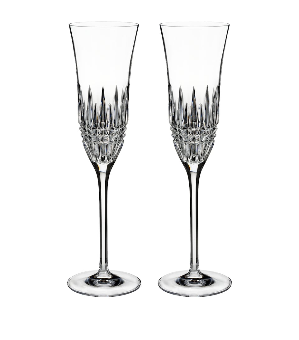 Set of 2 Lismore Diamond Essence Flutes (220ml)