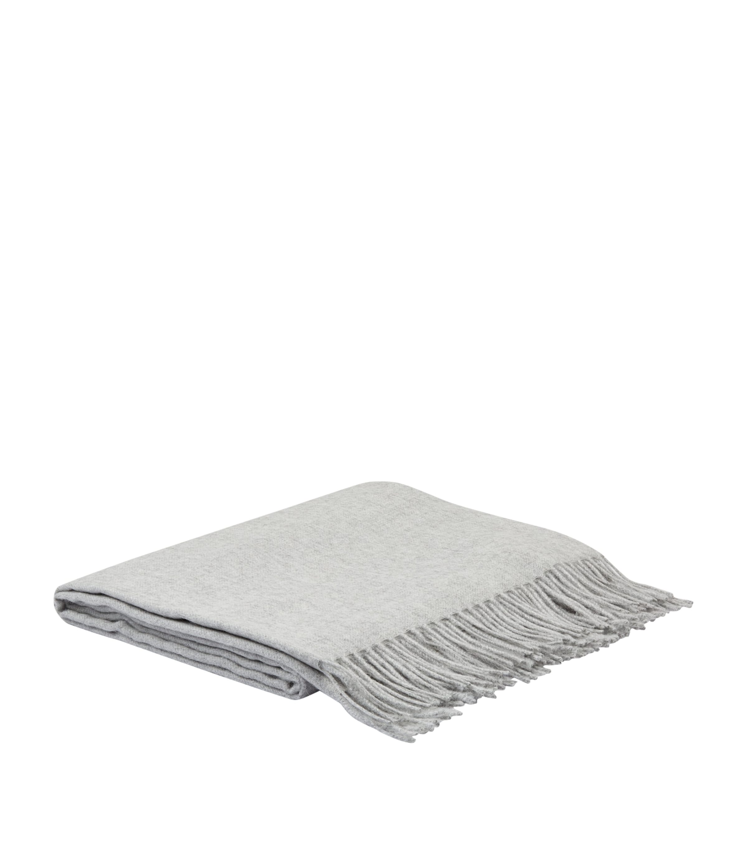 Simple Things Natural Wool Throw (180cm x 130cm) Light Grey Natural