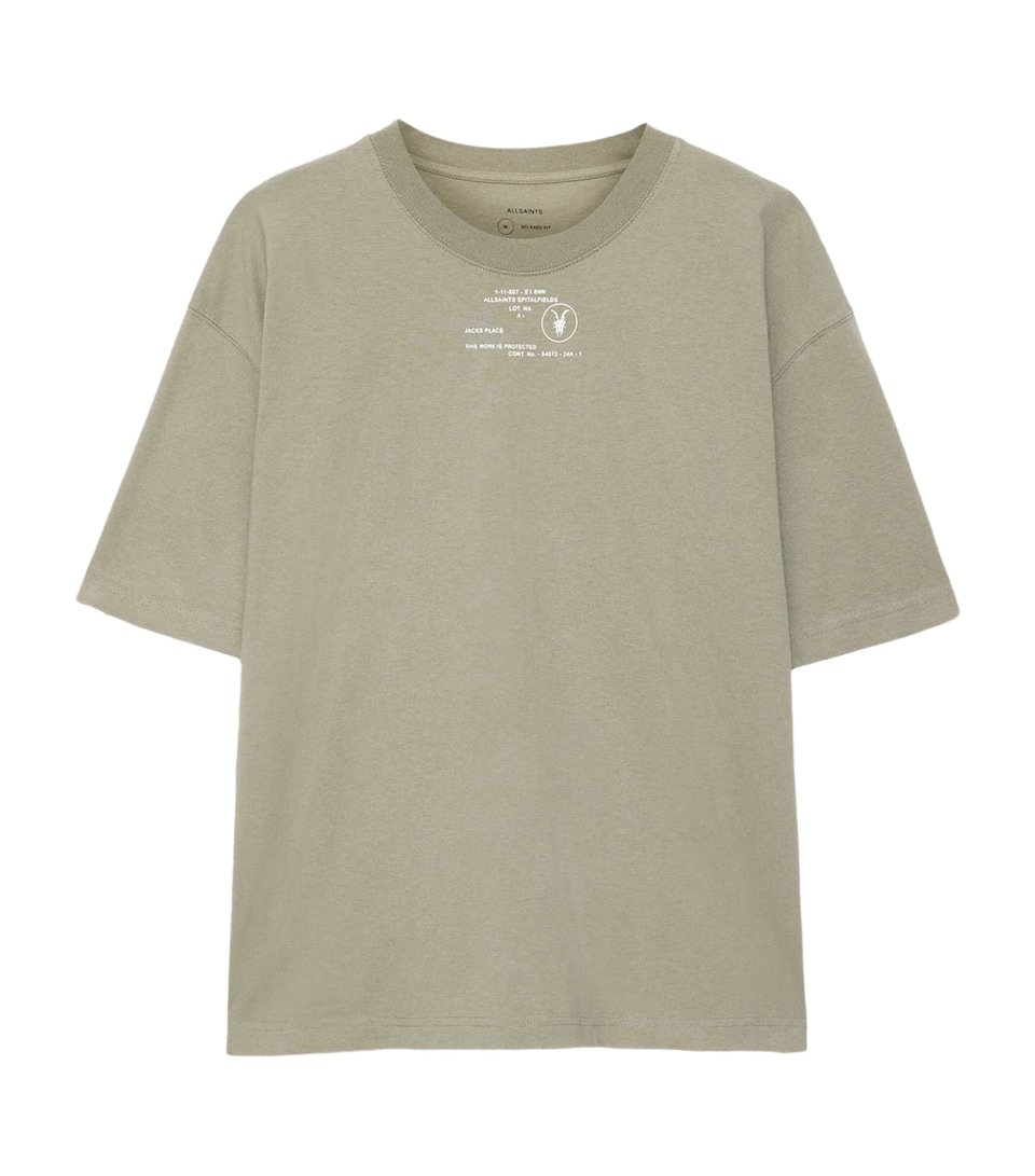 AllSaints Mens Organic Cotton Raphy T-Shirt Fennel Green