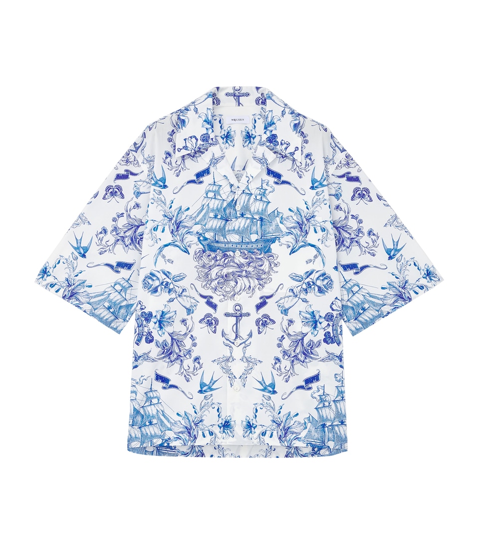 Tattoo-Print Hawaiian Shirt