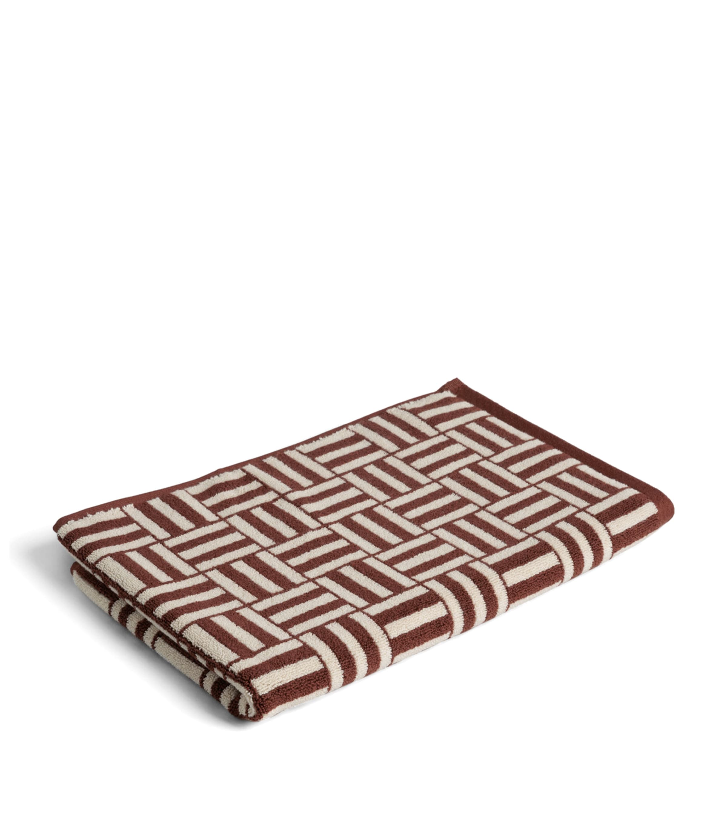 BAINA Cotton Weave Saroma Bath Mat (50cm x 80cm) Mudbrick & Crème