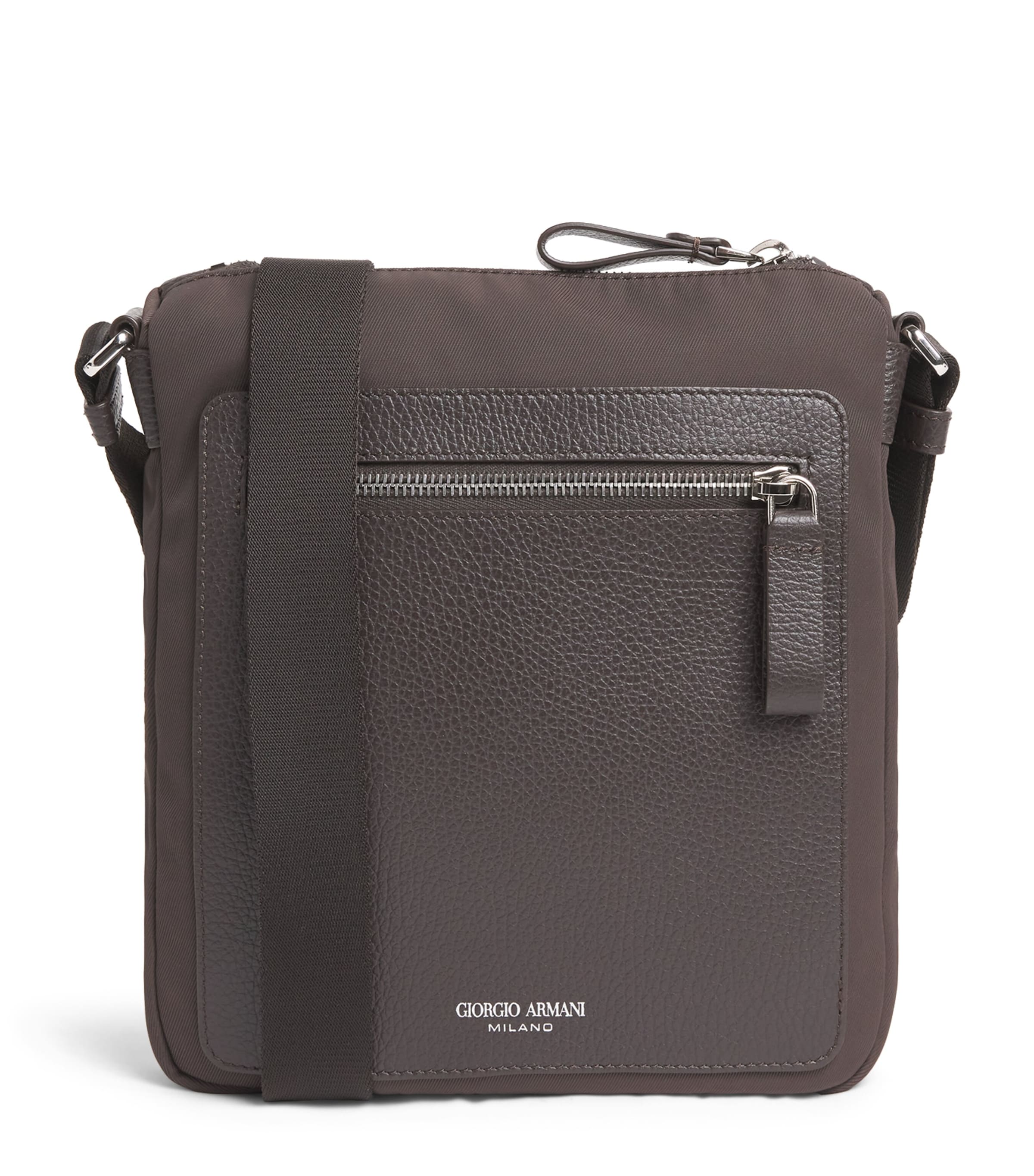 Leather-Trim Cross-Body Bag