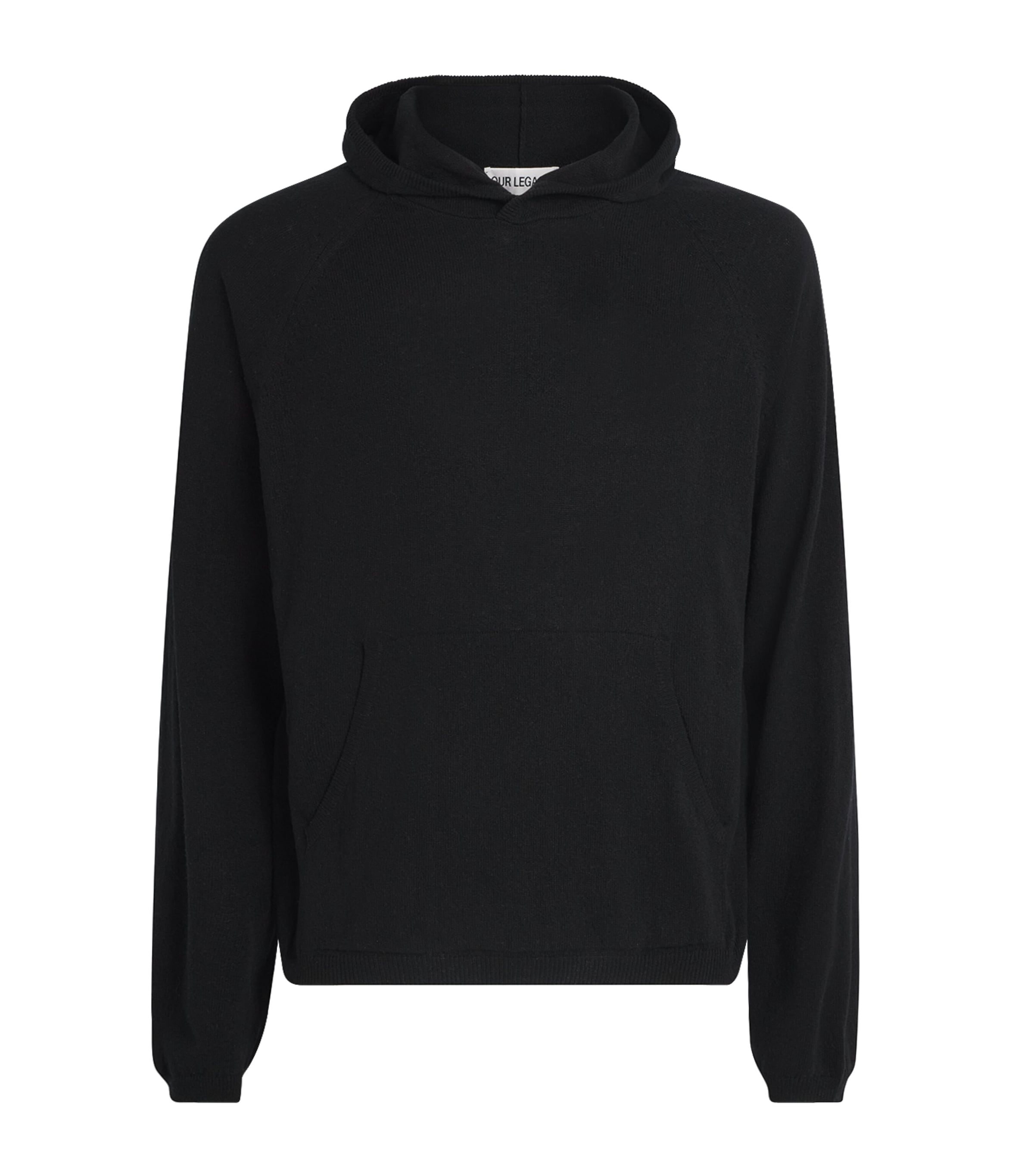 Our Legacy Mens Silk Knitted Hoodie Almost Black