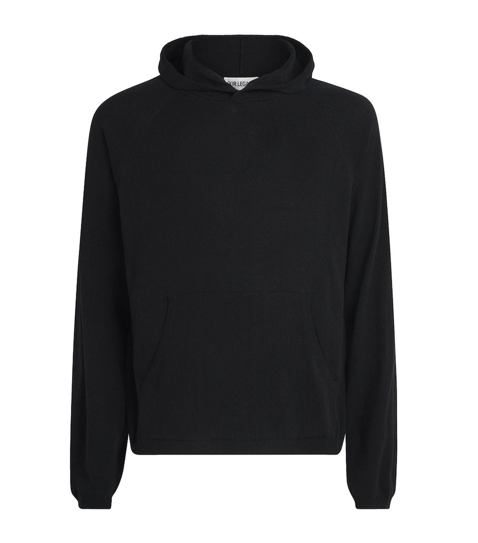 Our Legacy Mens Silk Knitted Hoodie Almost Black