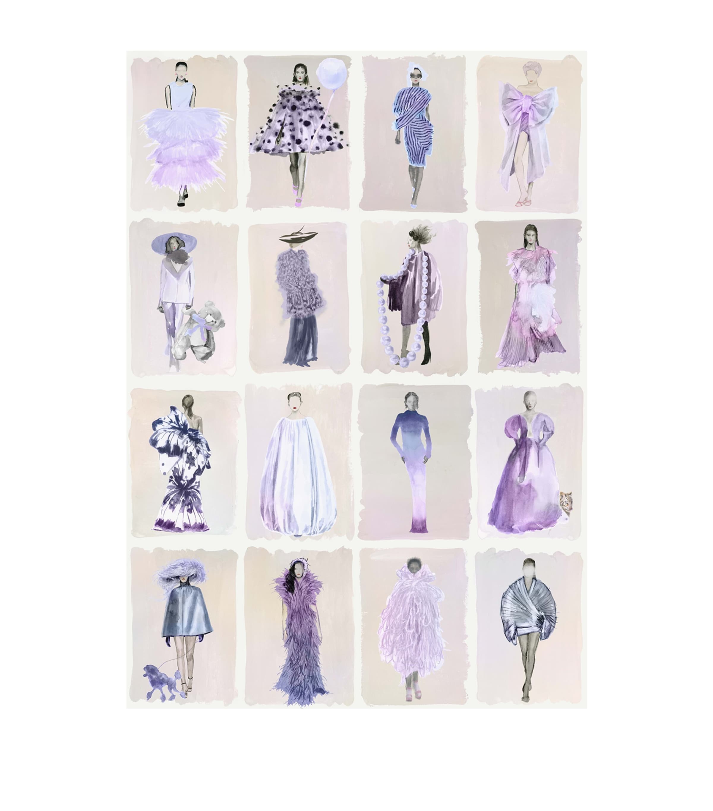 x Harrods Interior Design 175 Anniversary Edition Couture Carousel Wallpaper - Lavender Pearl