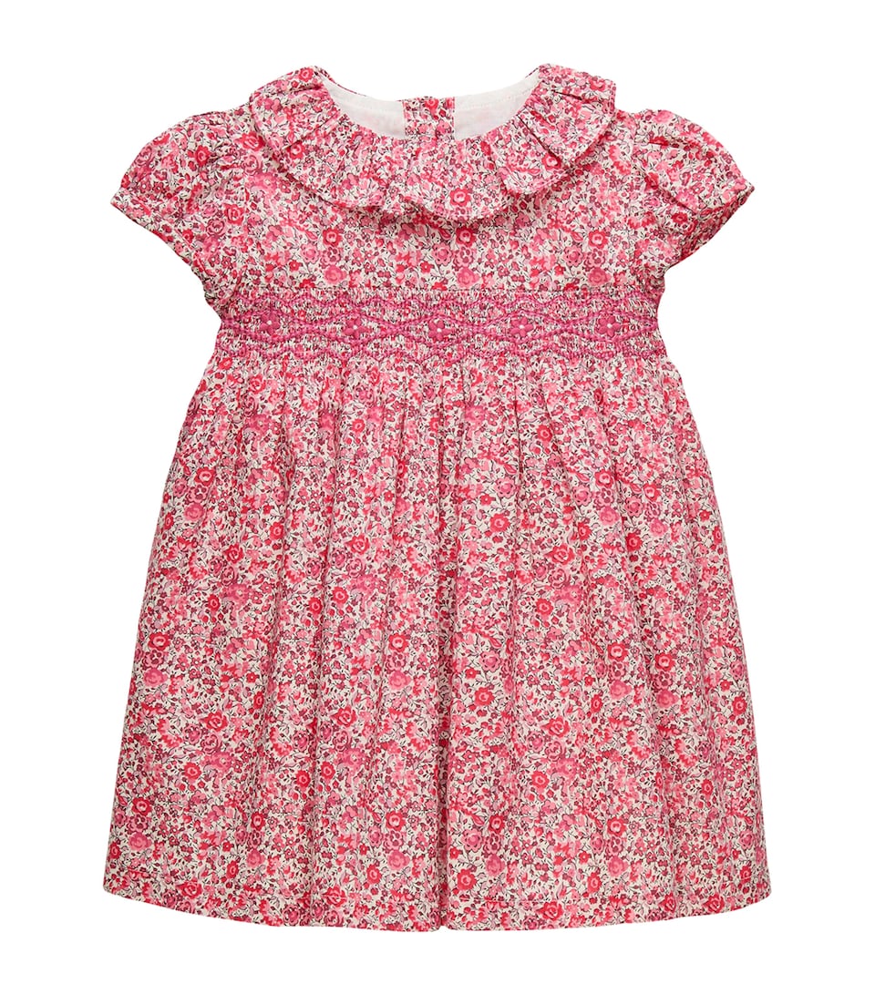 Trotters Cotton Liberty Print Emma Georgina Dress (6-24 Months) Raspberry