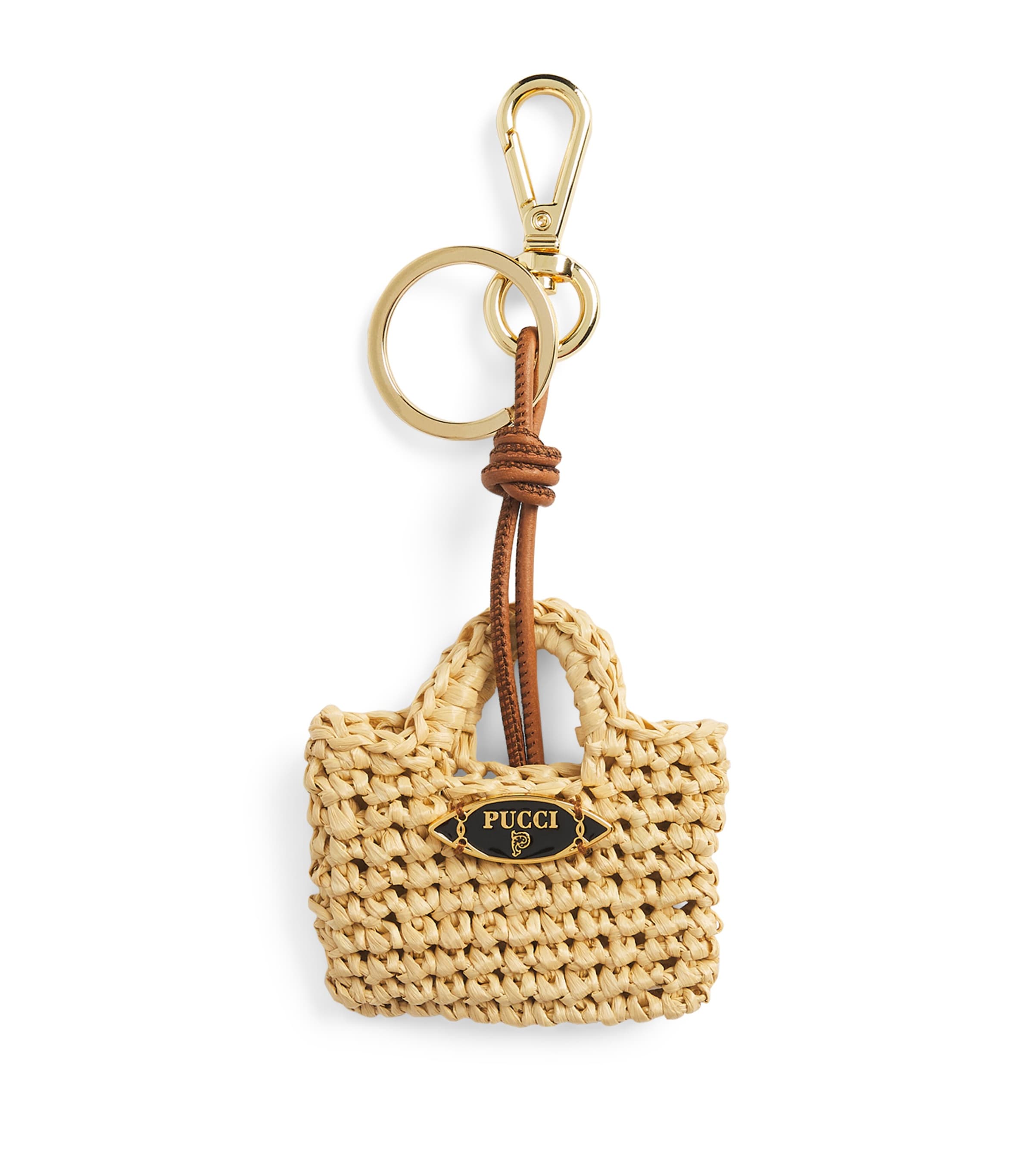 PUCCI Mini Raffia Bag Charm