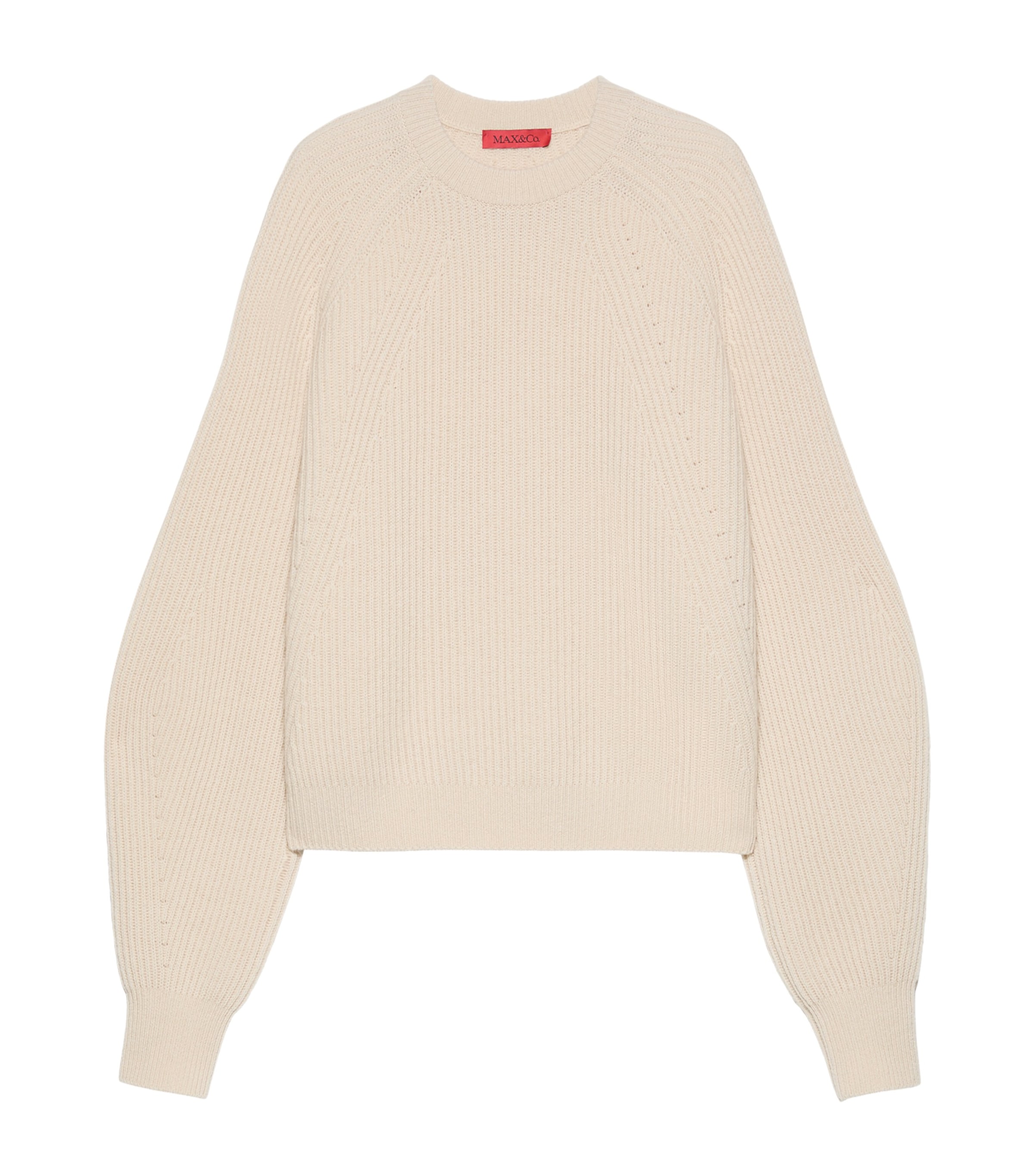 MAX&Co. Womens Wool-Cashmere Crew-Neck Sweater Camel