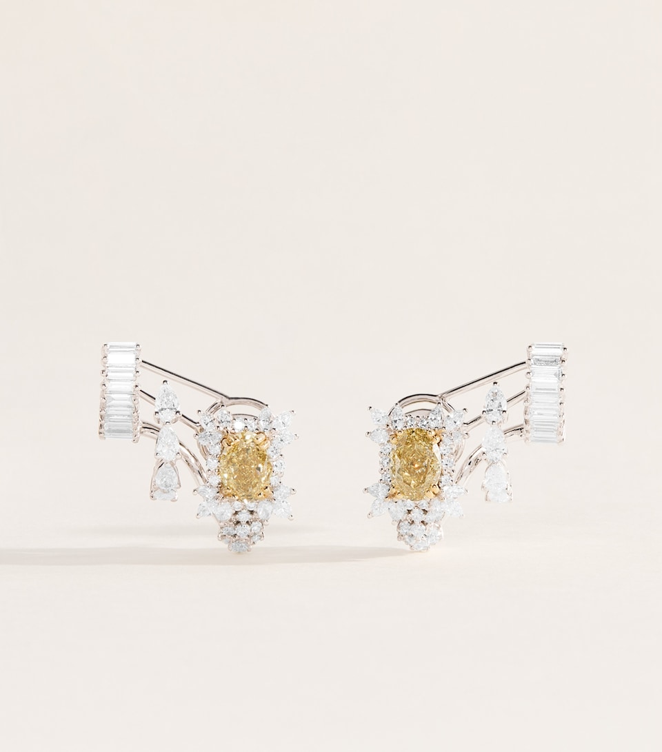 Yeprem White Gold and Diamond Reign Supreme Earrings White Gold