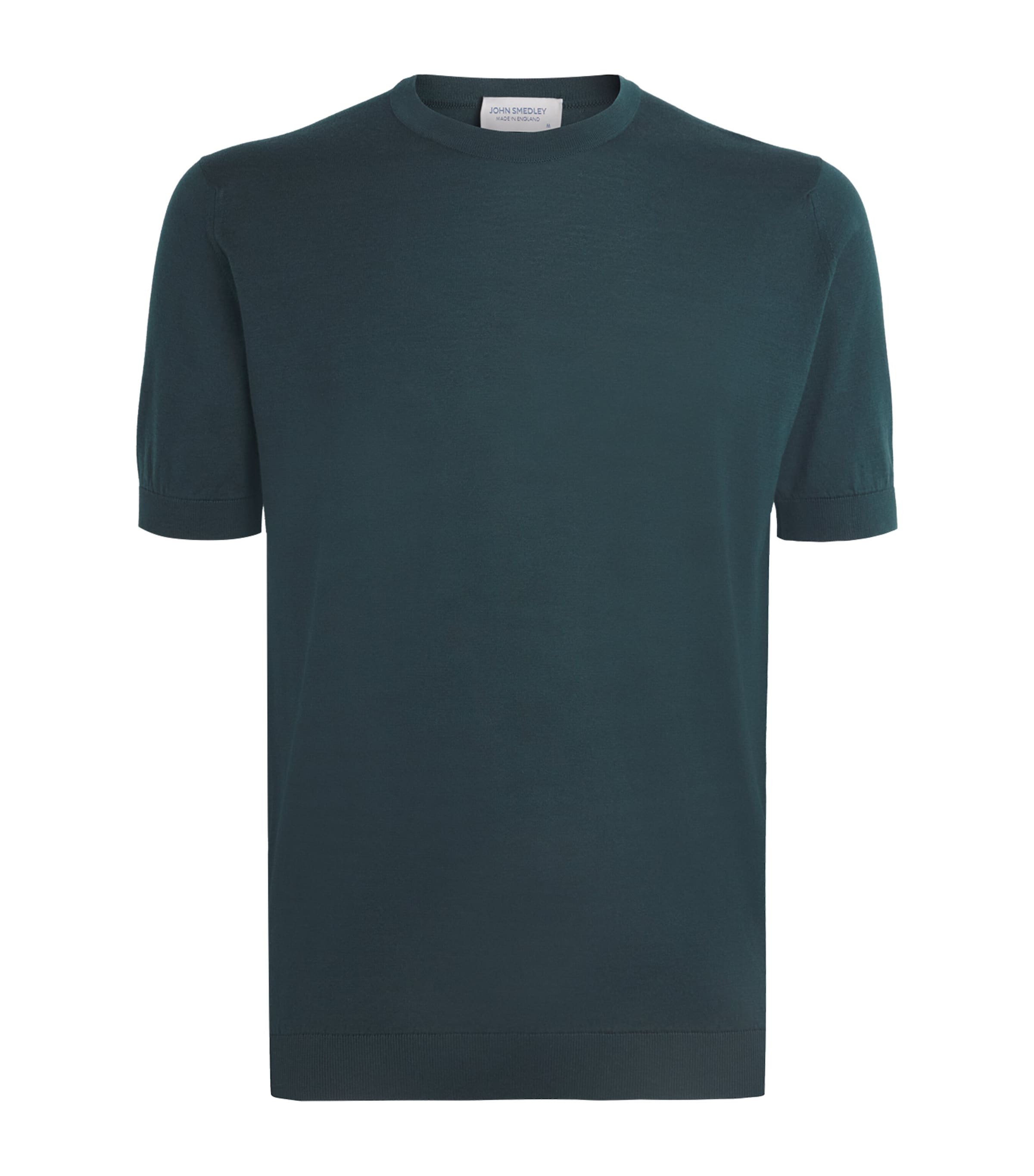 John Smedley Mens Merino Wool T-Shirt Rainforest