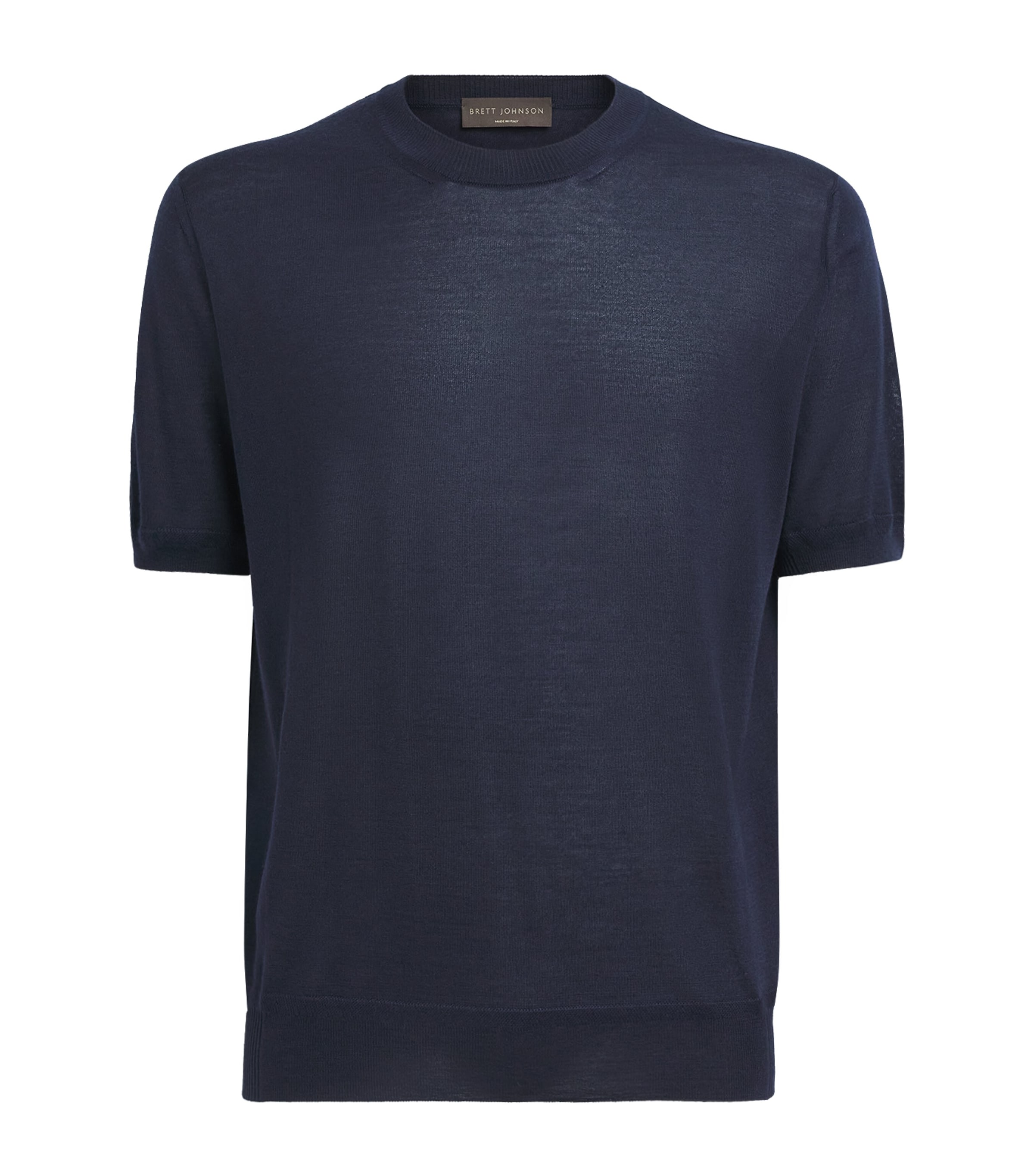 Brett Johnson Mens Cashmere-Silk T-Shirt Navy