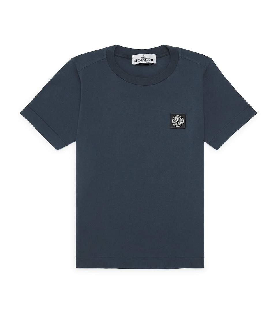 Stone Island Junior Cotton Logo T-Shirt (2-14 Years) Navy Blue
